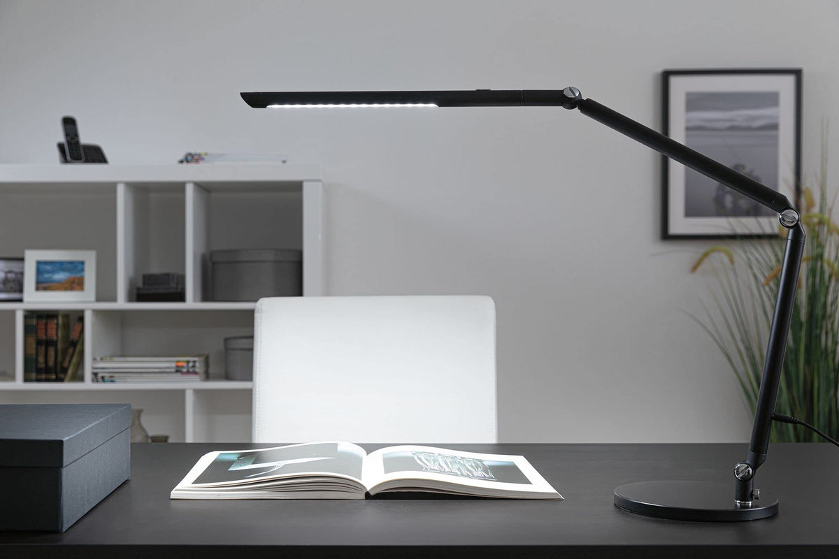 Paulmann 78912 LED Desk Lamp FlexBar White Switch Tunable White Including 1 x 10.6 Watt Dimmable Assistance Lights Black Table Lamp 3000 K