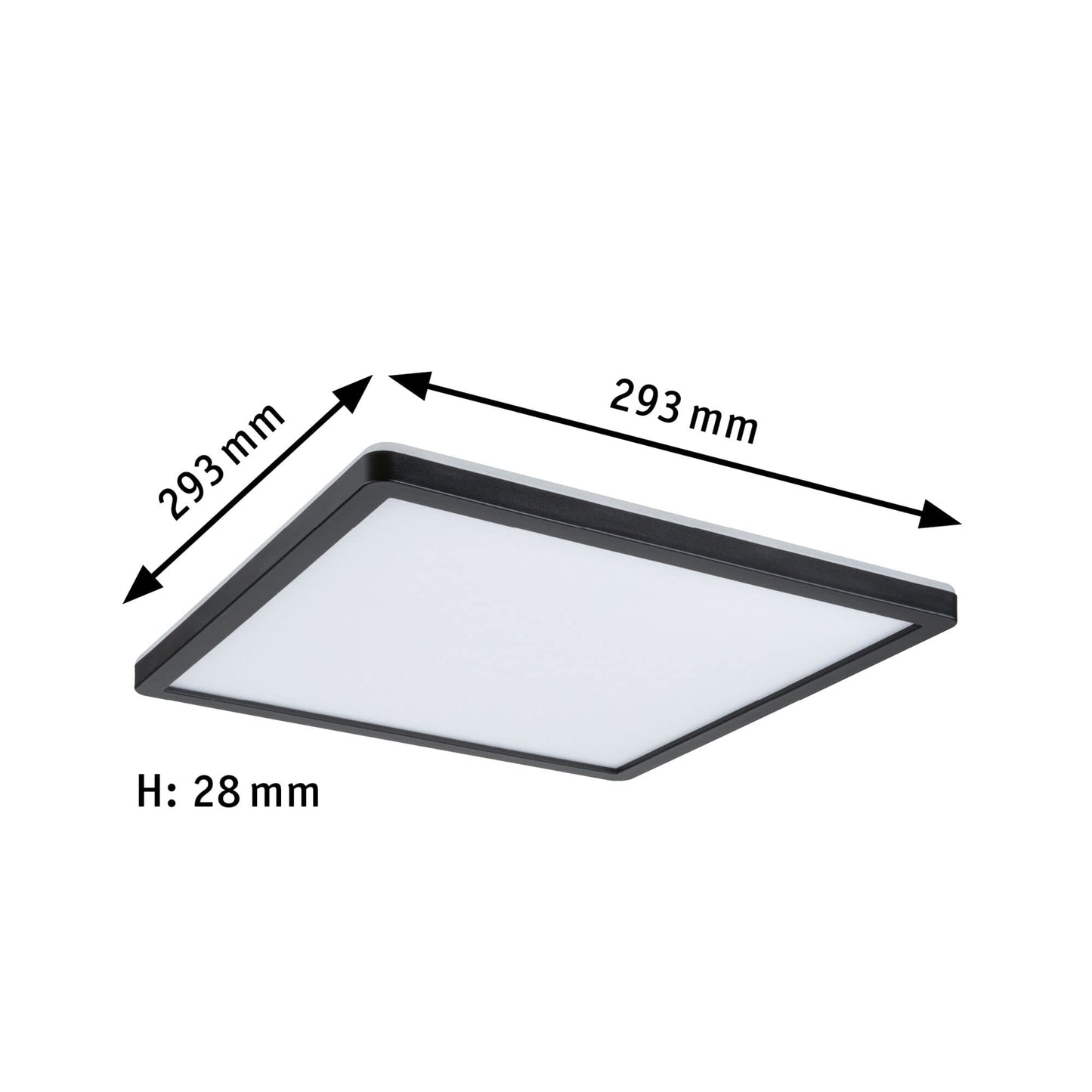 Paulmann Atria Shine 71015 LED Panel 293 x 293 mm Square Including 1 x 16 W Daylight White Black Light Panel Plastic Ceiling Panel 4000 K