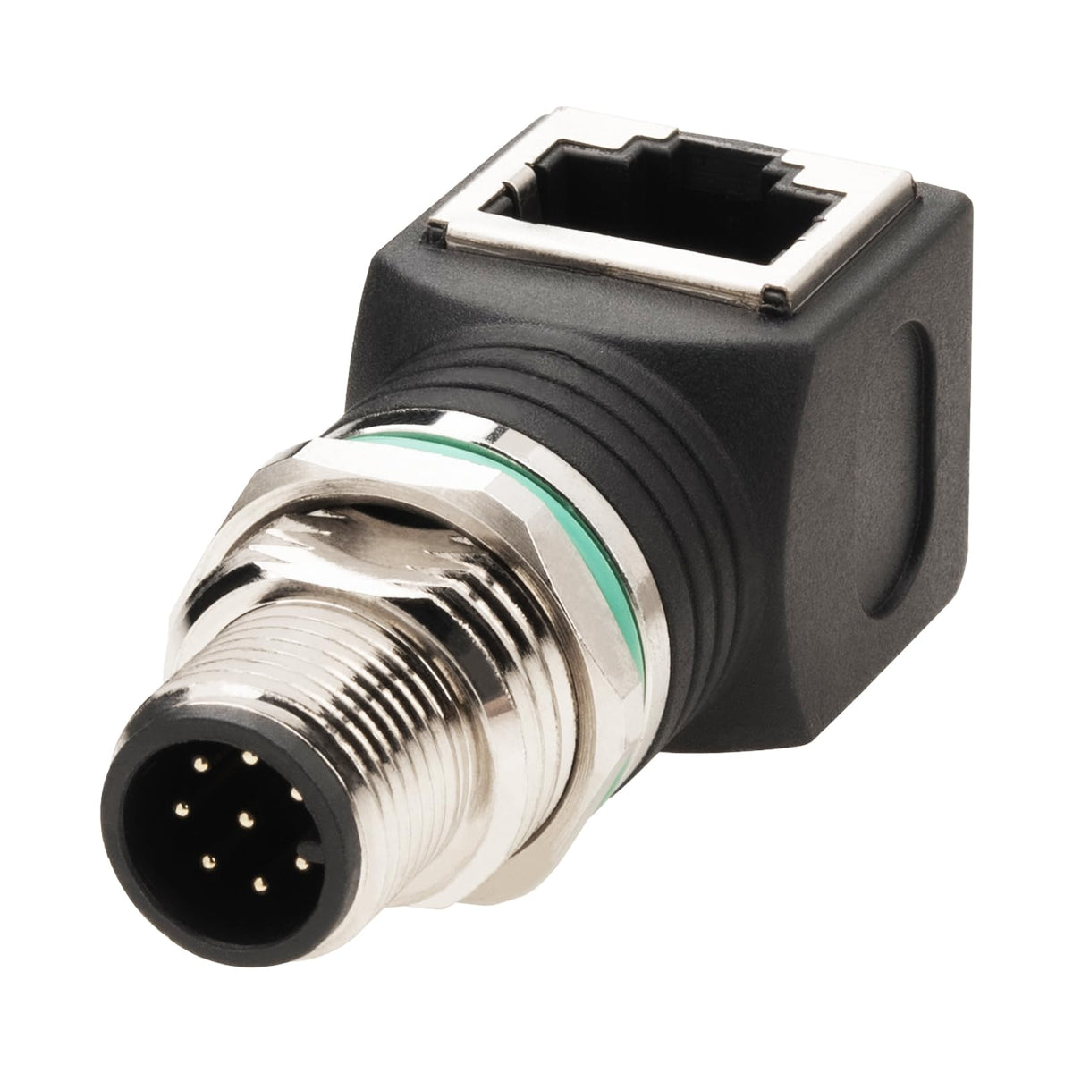 Lonlonty RJ45 to M12 8-Pin Connector Male,Right angle IP68 Waterproof, Shielded, 100% Connectivity
