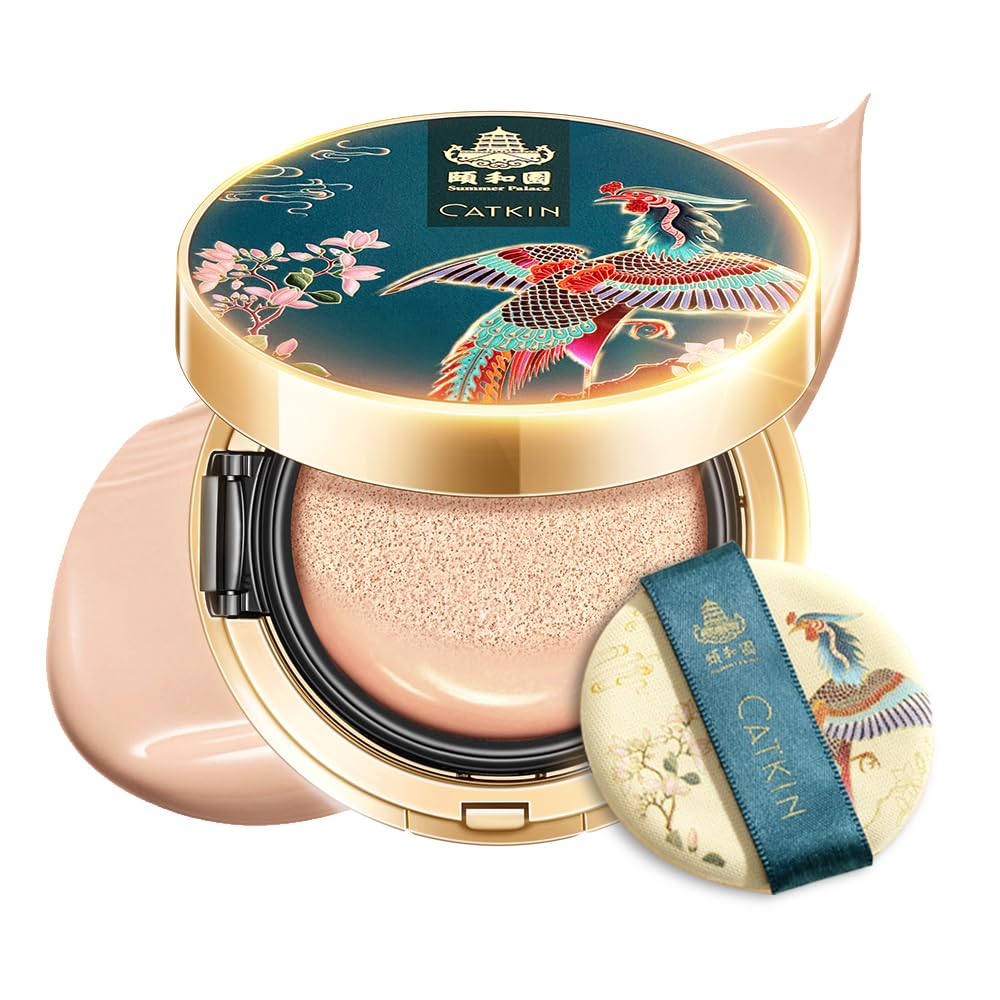 CATKIN Phoenix Foundation for Mature Skin, Full Coverage Cushion Foundation with Lightweight and Breathable Formula, Sheer Satin Finish, Refill