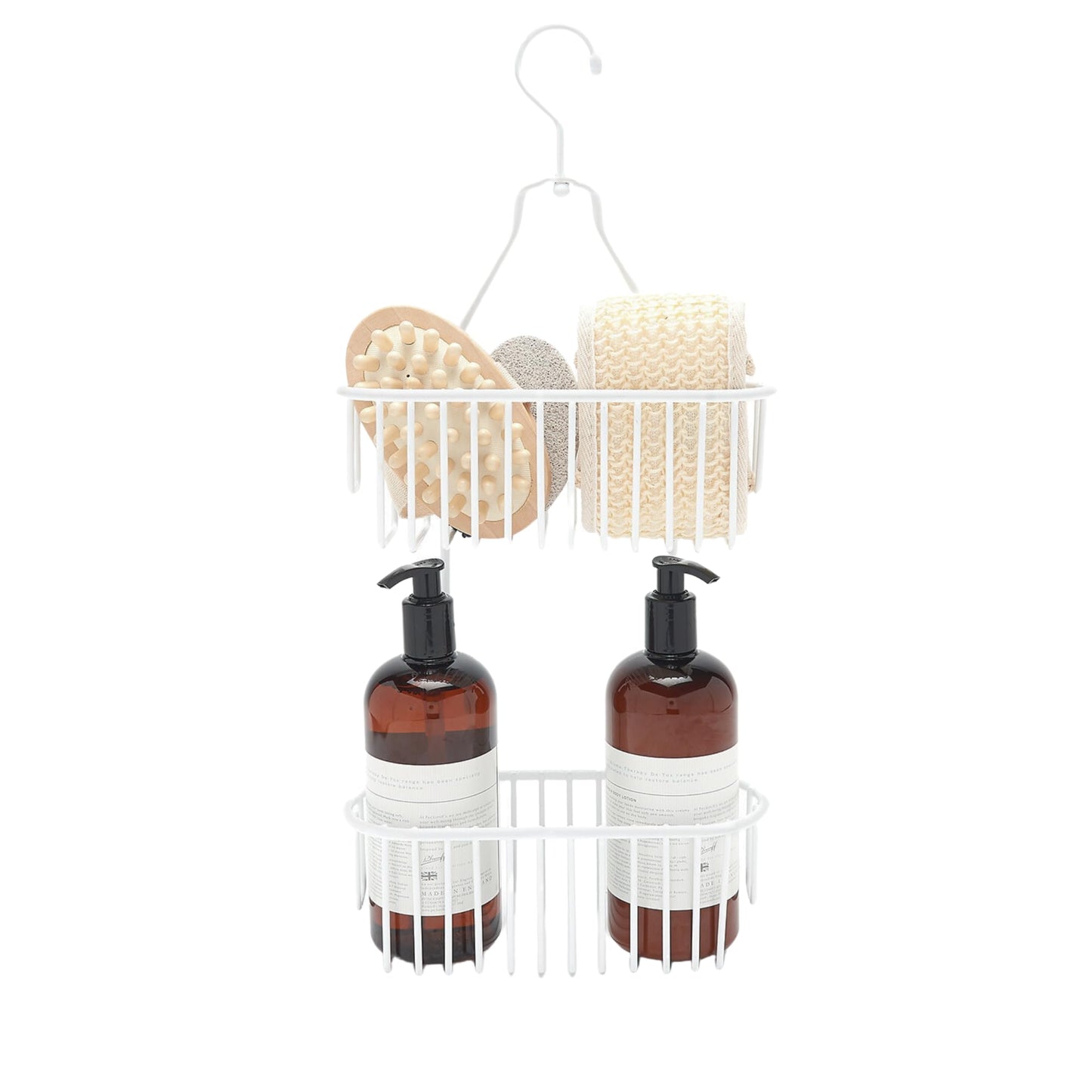 simplywire ? 2 Tier Hanging Shower Caddy ? Rust Resistant ? White