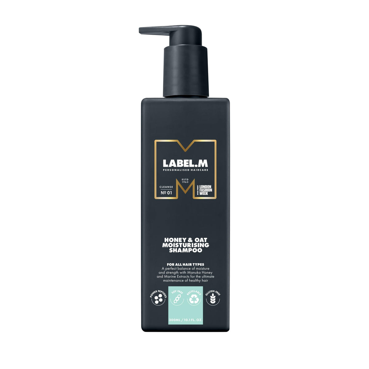 LABEL.M Honey & Oat Moisturising Shampoo 300ml ? With Recyclable Pump