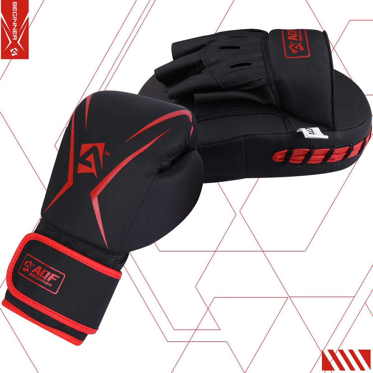 AQF Kids Boxing Gloves and Pads Set- Junior Boxing Gloves and Pads- Kids Boxing Set For Kickboxing & MMA Muay Thai Punching Glove With Curved Boxing