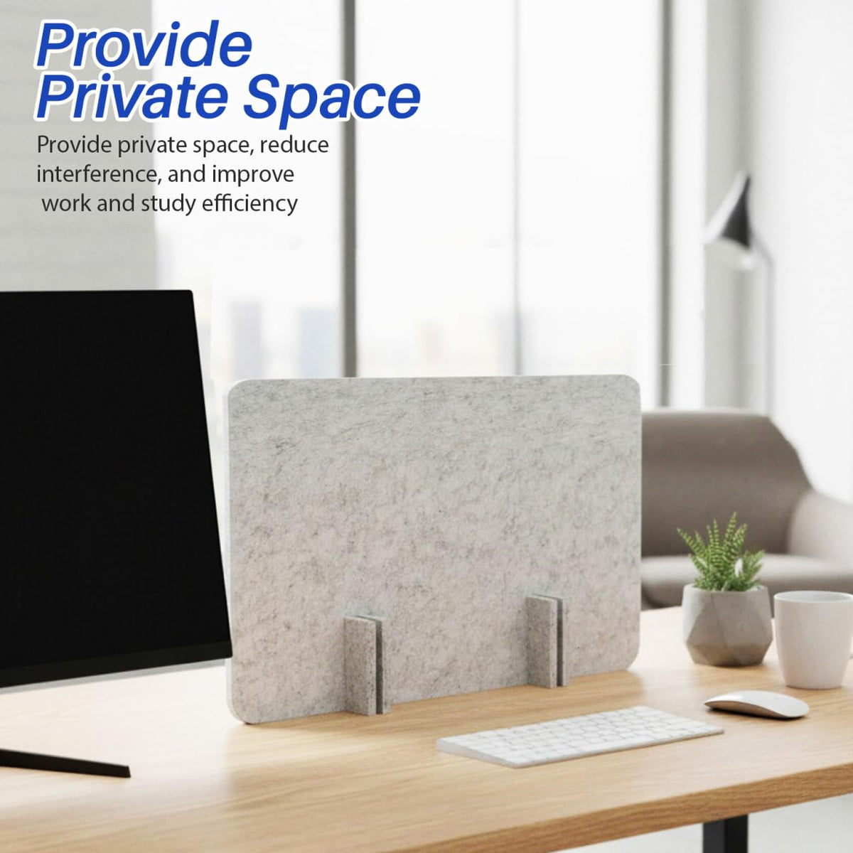 DIYEAH Felt Desk Divider Privacy Panel 15.75 X 11.81 X 0.39 in Freestanding Desk Screen Partition for Office School and Dormitory Acoustic Noise