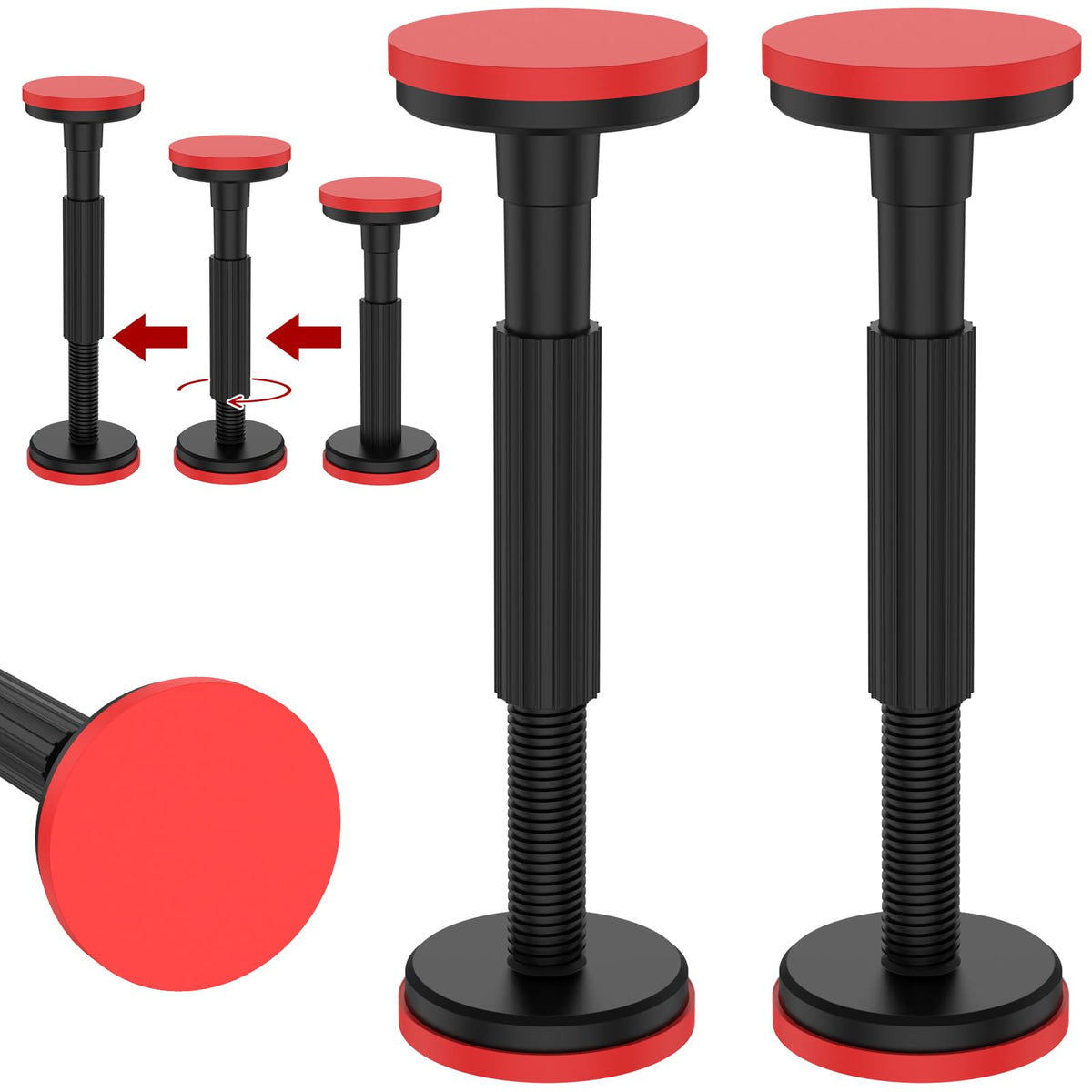 2Pcs Telescopic Support Rod Adjustable 18-45cm 3rd Hand Support System Heavy Duty 200kg Weight Capacity High Hardness Door Frame Strut Telescopic Prop