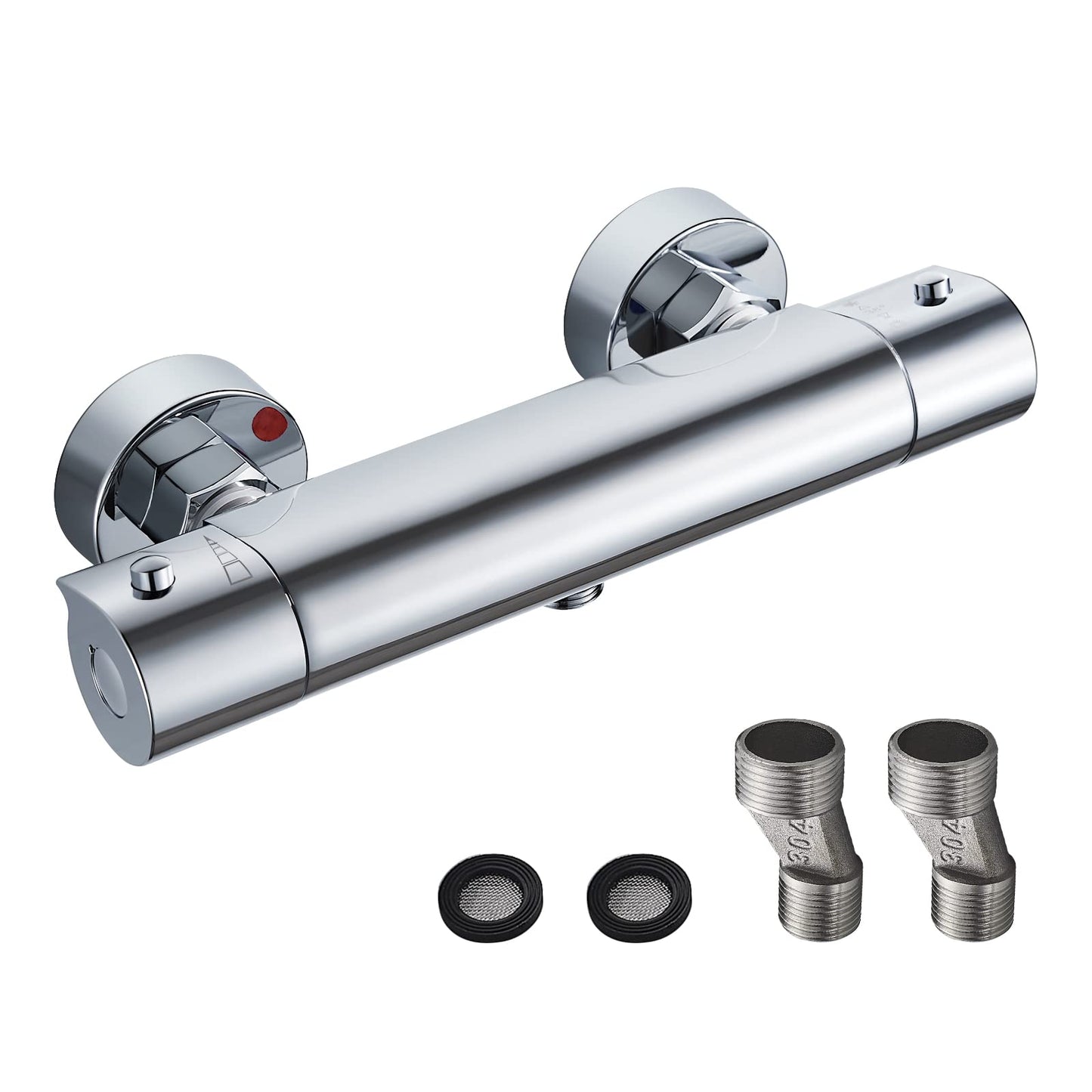 Thermostatic Shower Mixer Bar, Wall Mounted Thermostatic Shower Mixer Valve 38?C Anti Scald, Exposed Shower Mixer Tap, Hot & Cold Water Intelligent