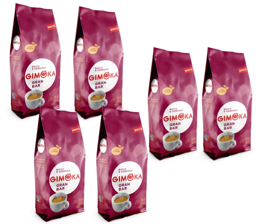 Gimoka - Gran Bar, Italian Espresso Coffee Beans, Light Roast - 6x1 Kg