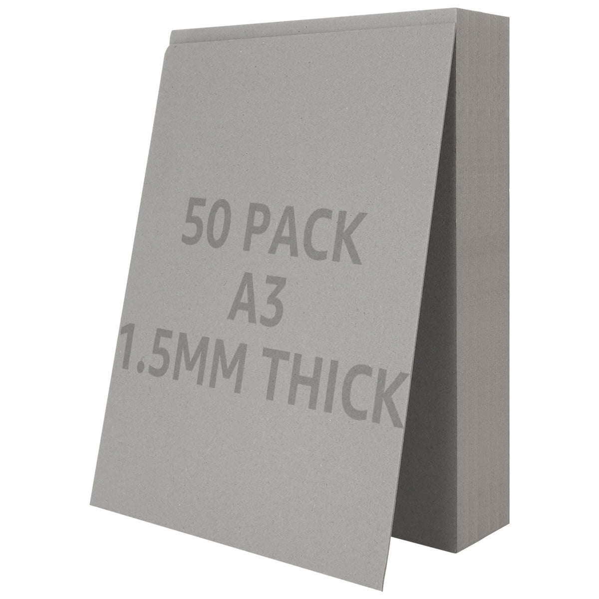 CYEER A3 Greyboard 50 Sheets, 1500 Micron A3 Mount Board, Double-Side Grey Board Cardboard Recycled Card Backing Board Model Making Presentation