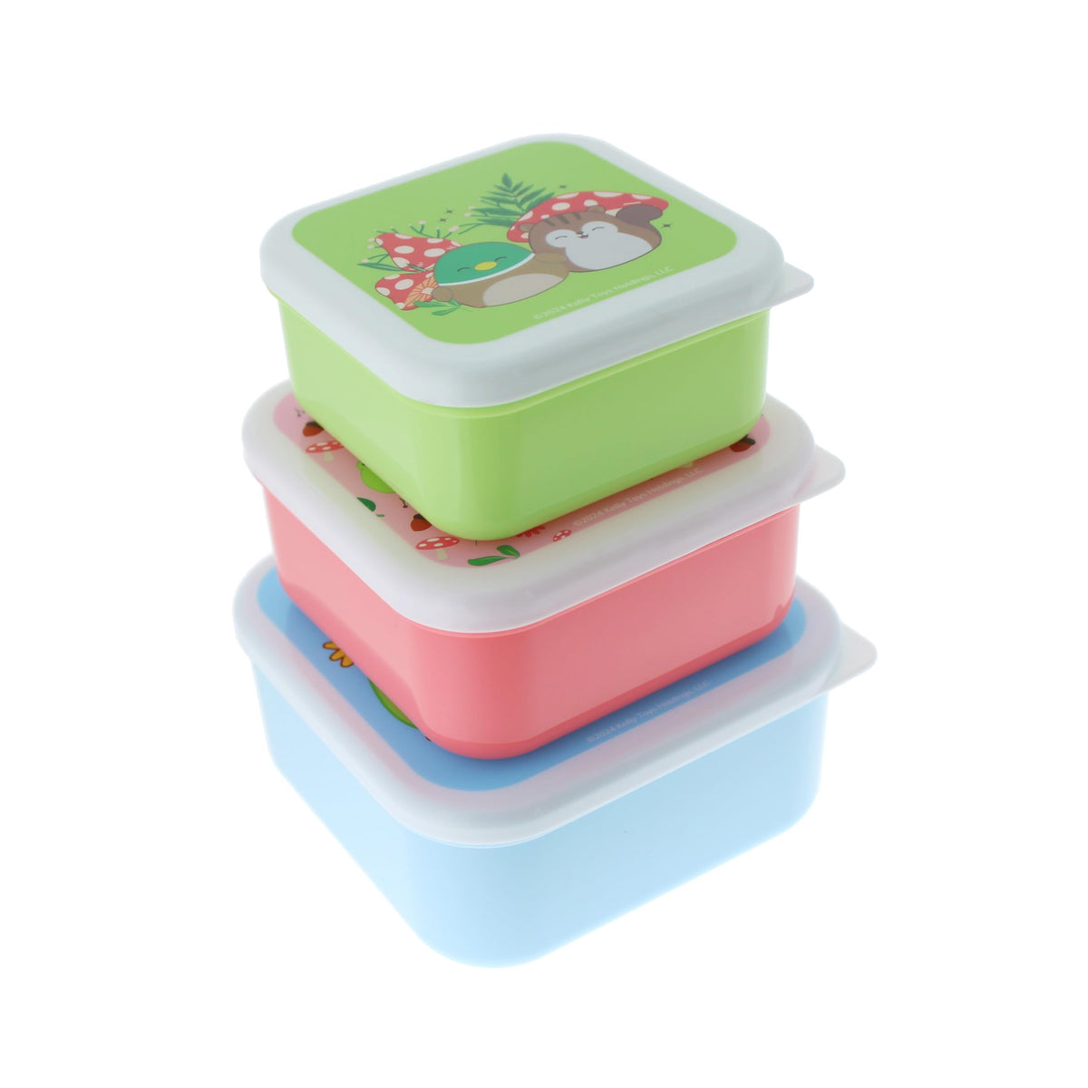 Blueprint Collections Squishmallows Storage Pots | Set of 3 Storage Tubs with Lids | Kitchen Organization | Small Storage Boxes with Lids