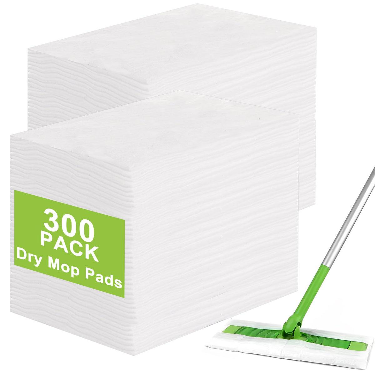 LOPYXBR 300 Count Flash Speed Mop Dry Pads, 29x20cm/11.4x7.8 inch Dry Floor Wipes, Duster Flash Mop Refill Pads, Flash Speed Mop Refill Wipes for