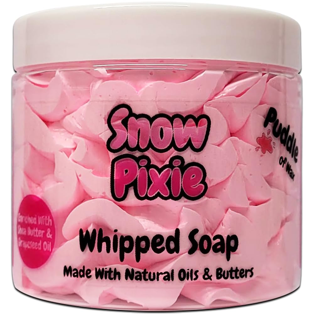 Snow Pixie Whipped Soap Body Wash - 150g - Natural Oils and Butters - Sweet Scent - Vegan Friendly - Puddle of Wax - Made in the UK
