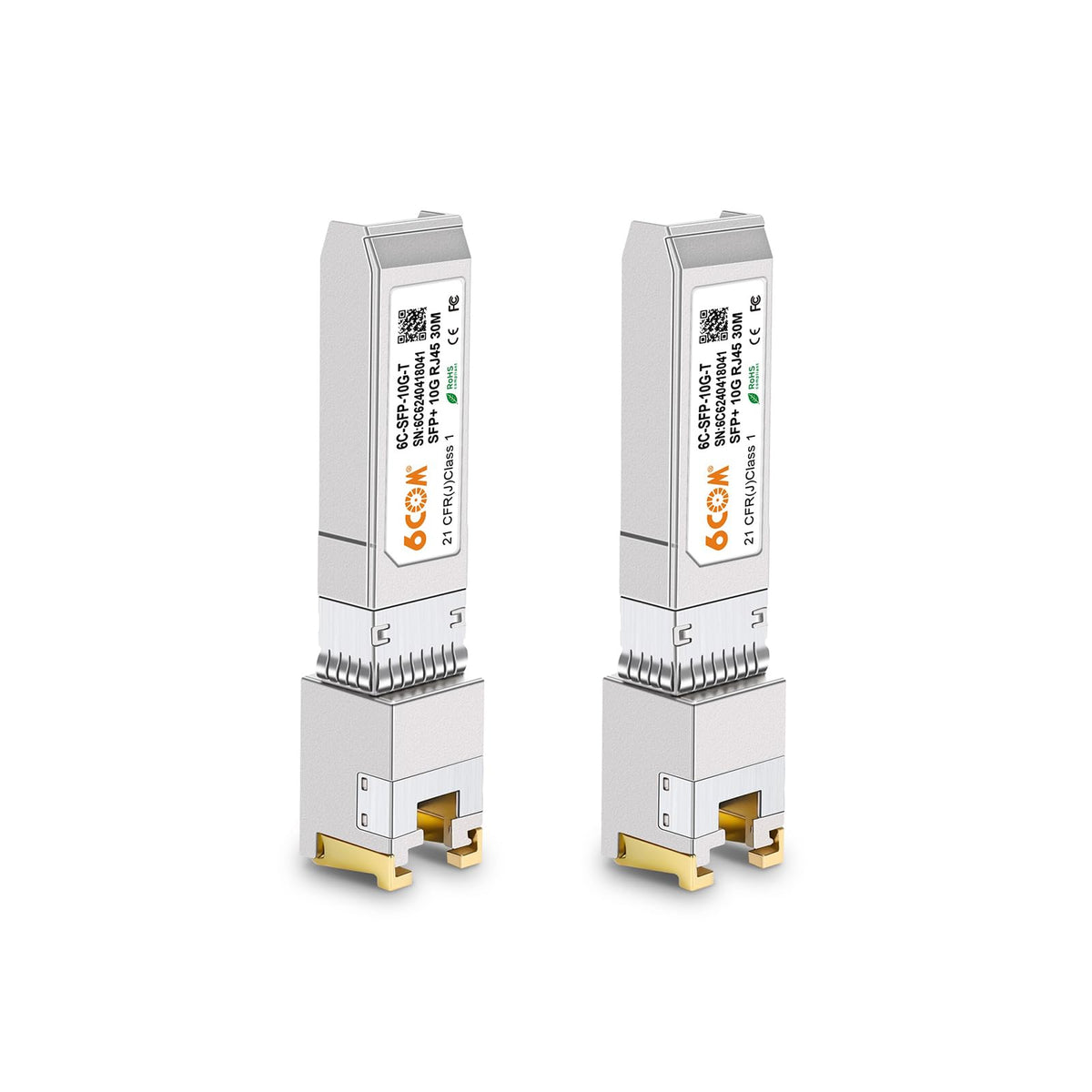 6COMGIGA 2Pack 10GBase-T SFP+ Transceiver, 10G SFP+ to RJ45 Copper Module, Compatible for Cisco SFP-10G-T-S, Ubiquiti uacc-cm-rj45-mg,Netgear,Mikrotik