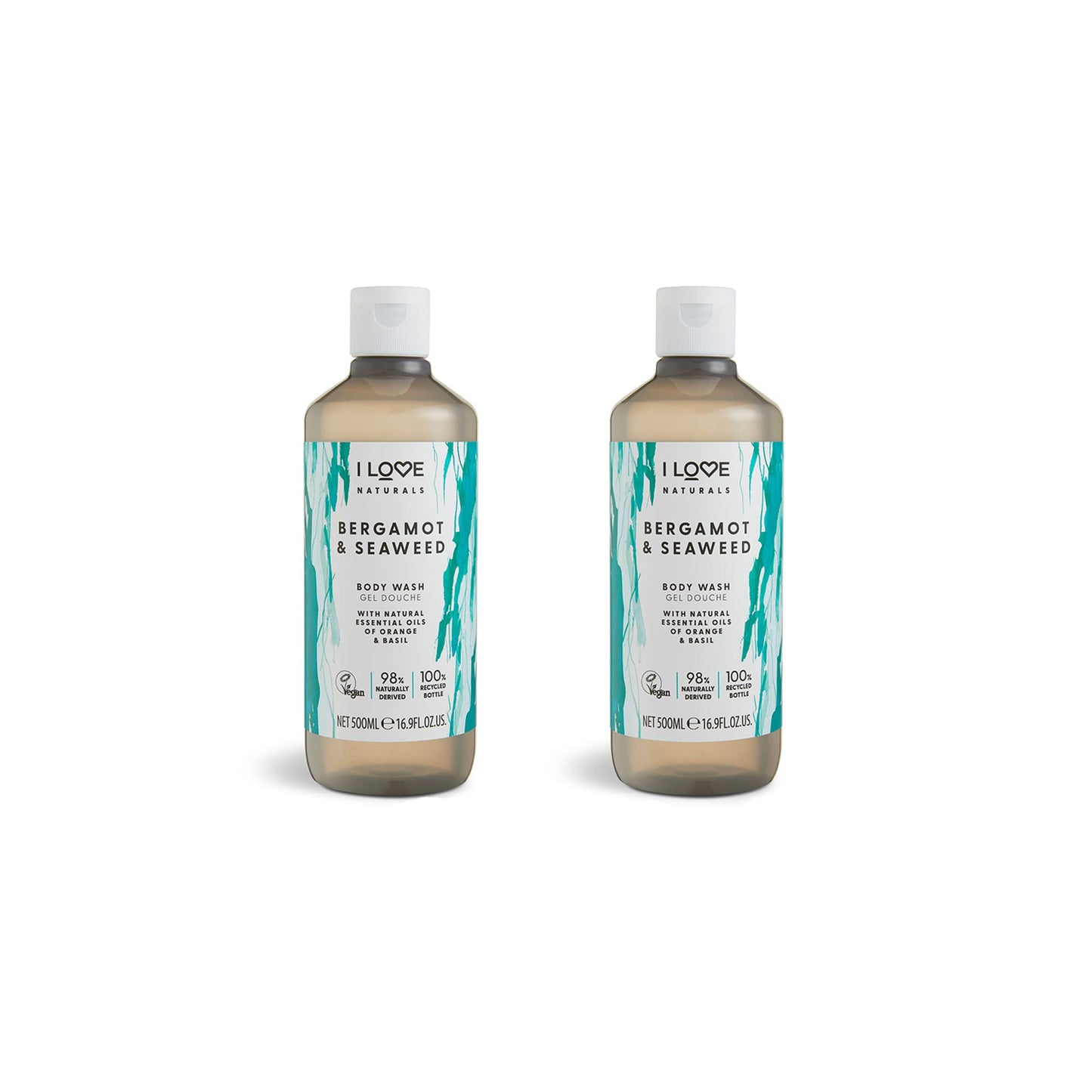 I Love Naturals Bergamot & Seaweed Body Wash ? With Orange & Basil Essential Oils ? Gently Cleanses & Moisturises ? Silky Smooth Skin Formula ? Vegan