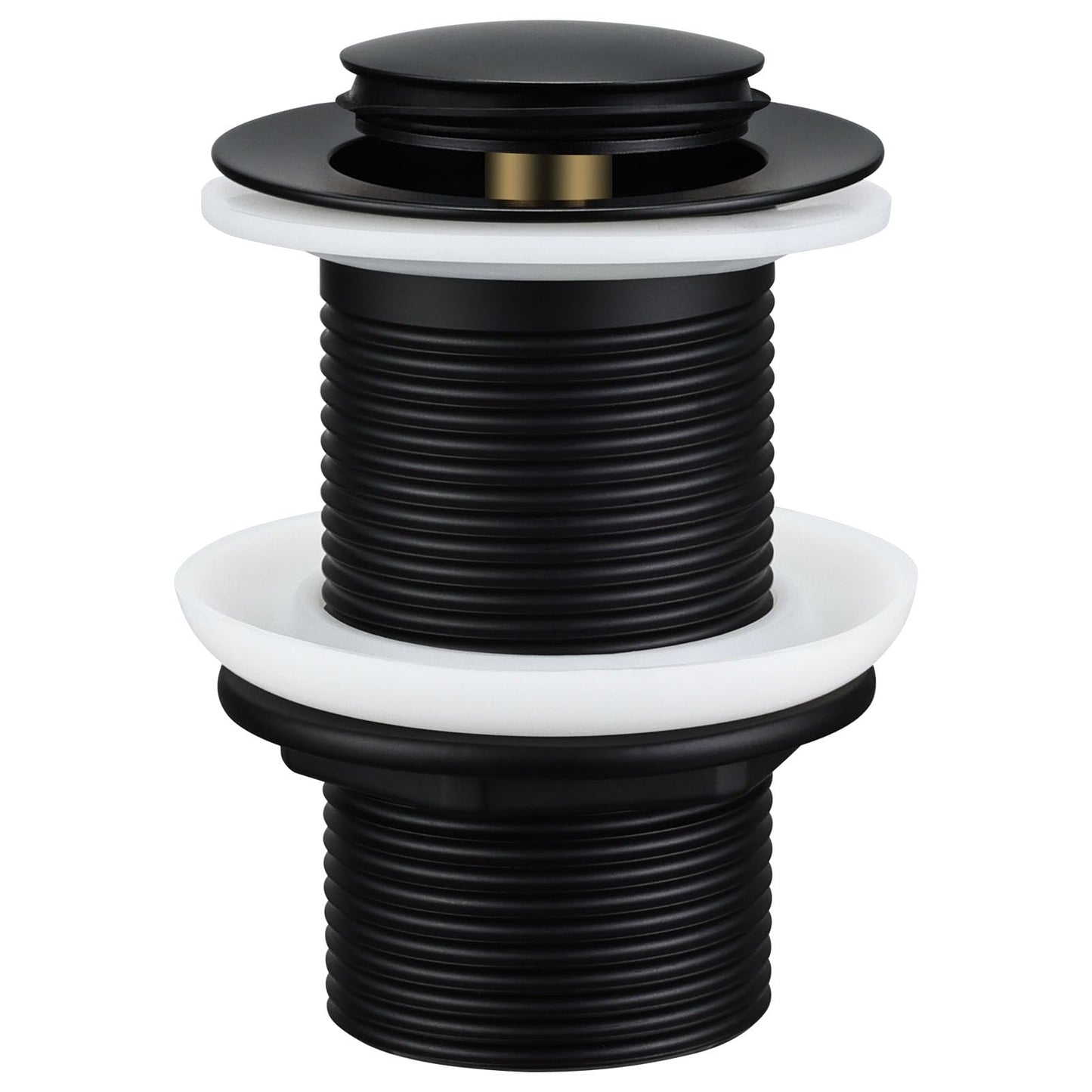 Peppermint Pop Up Sink Waste Unslotted, Black Click Clack Basin Waste Modern Bathroom Sink Plug Drain without Overflow for Bathroom Basins,