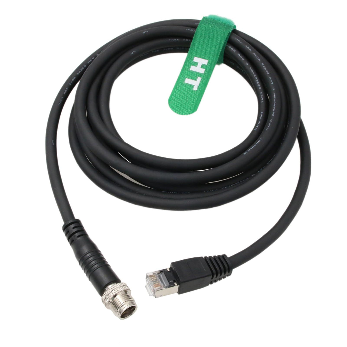 HangTon Ethernet Network Cable for Basler Baumer Matrix 320 220 Cognex Keyence Kathrein RRU 7700 4000 Switch Camera Sensor Reader, M12 8 Pin X Coded