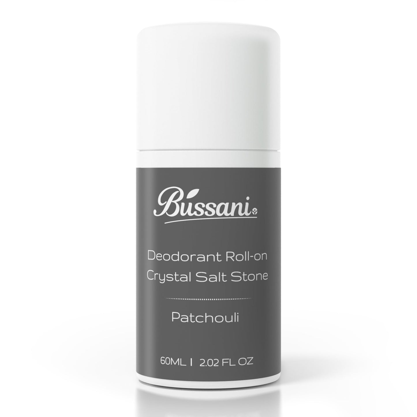 Bussani Roll On Deodorant for Men | Crystal Salt Stone Deodorant | Aluminum & Baking Soda Free | 24-Hour Odor Protection | Fragrance: Patchouli & Aloe