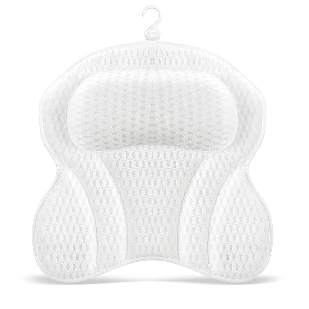 Bath Pillows for Head and Neck, 4D Air Mesh Bath Cushion Support, Ergonomic Luxury Home Spa Bathtub Accessories for Women with 6 Non-slip Suction Cup