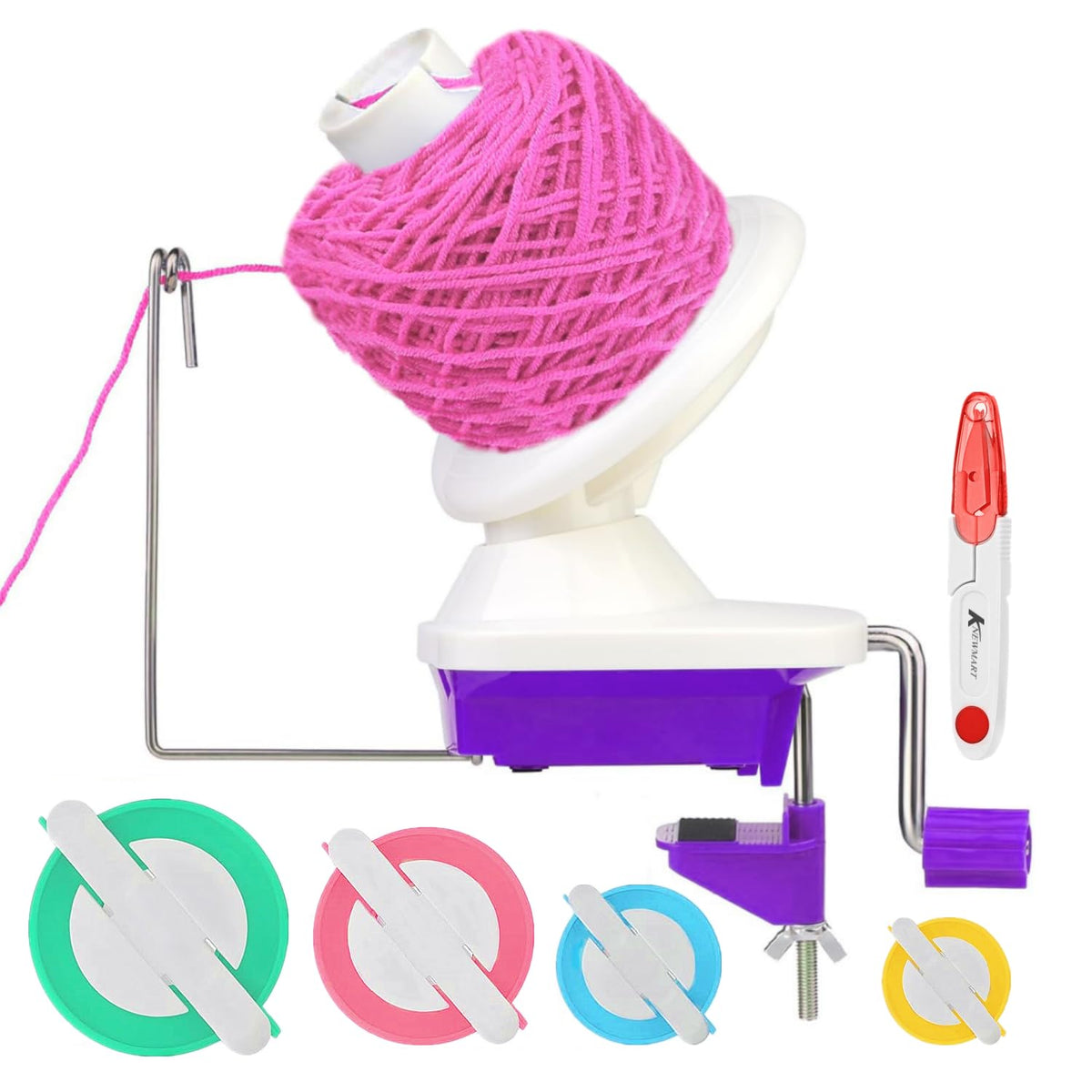 KNEWMART Yarn Ball Winder, Weaving Ball WinderNeedle Craft Yarn Ball Winder,The Helper for Knitting Enthusiast,Sturdy with Metal Handle and Tabletop