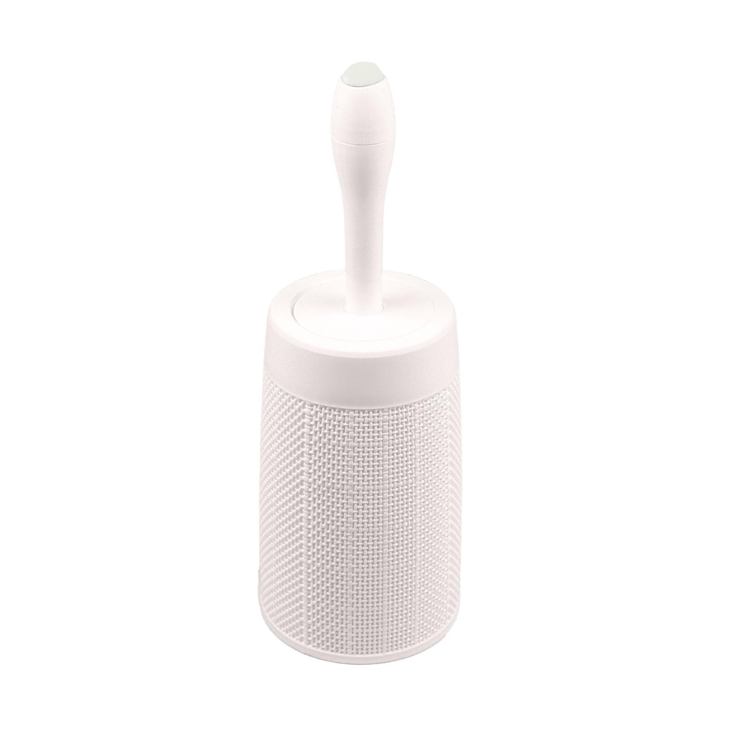 Addis Faux Hessian Round Plastic Toilet Brush Set with Internal Detergent Injection System, Cream, Calico Linen, One Size