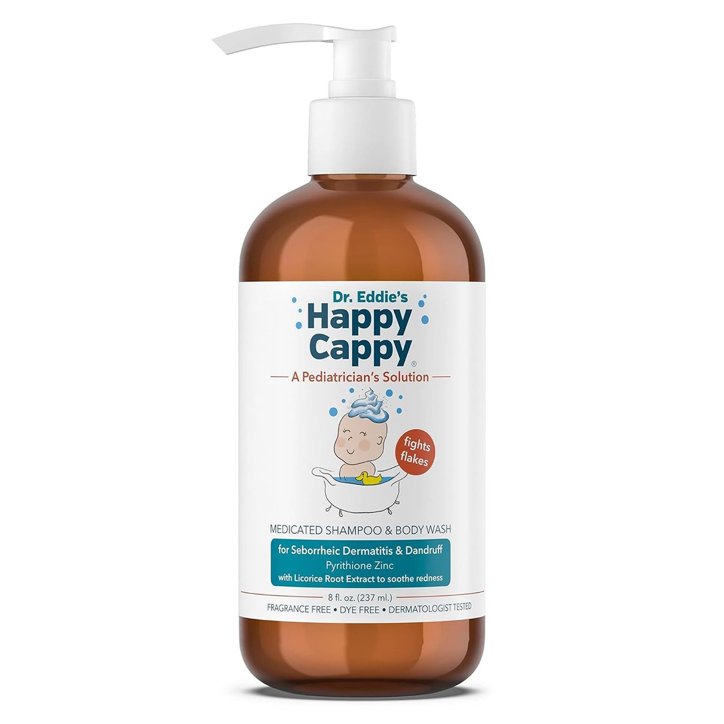 Happy Cappy Dr. Eddie?s Medicated Shampoo for Children, Treats Dandruff and Seborrheic Dermatitis, No Fragrance, Stops Flakes and Redness on Sensitive