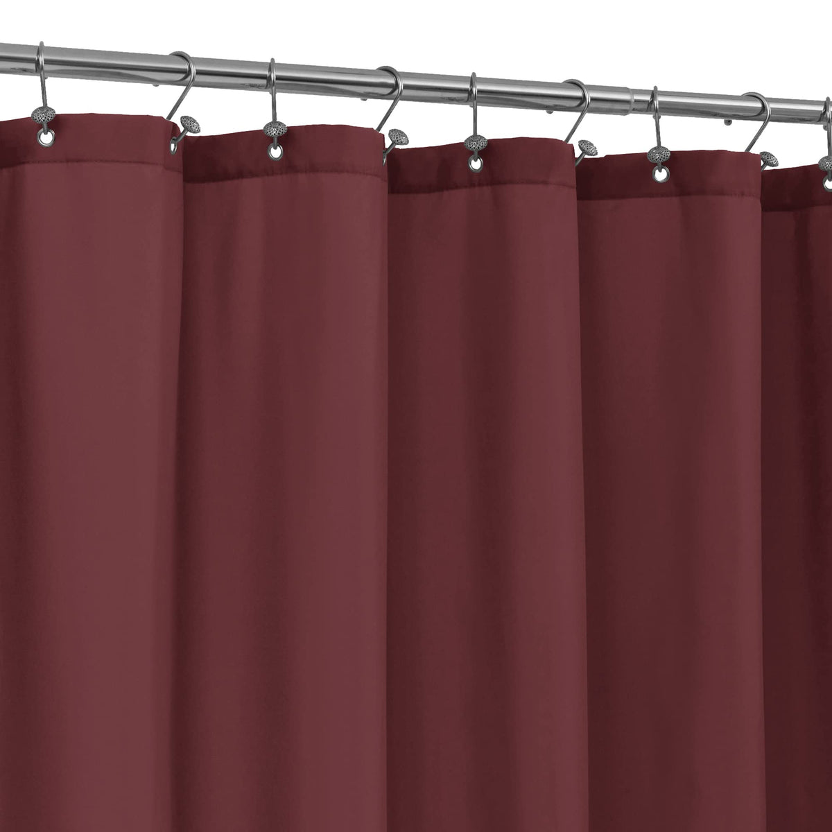 ALYVIA SPRING Burgundy Red Fabric Shower Curtain Liner Waterproof - Soft Hotel Quality Cloth Shower Liner with 3 Magnets, Light-Weight & Machine