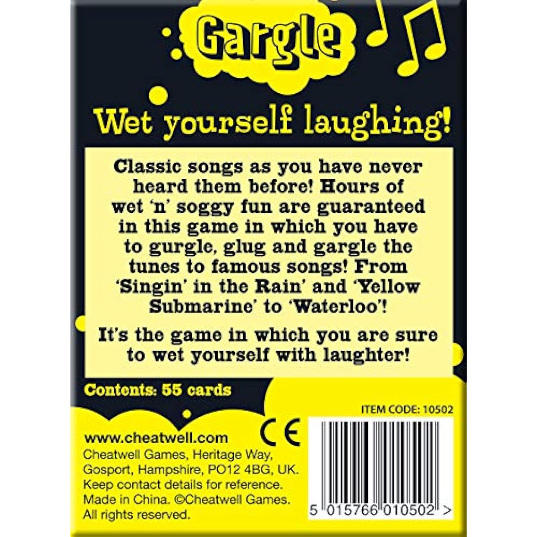 Cheatwell Games Drinking Card Game Gargle