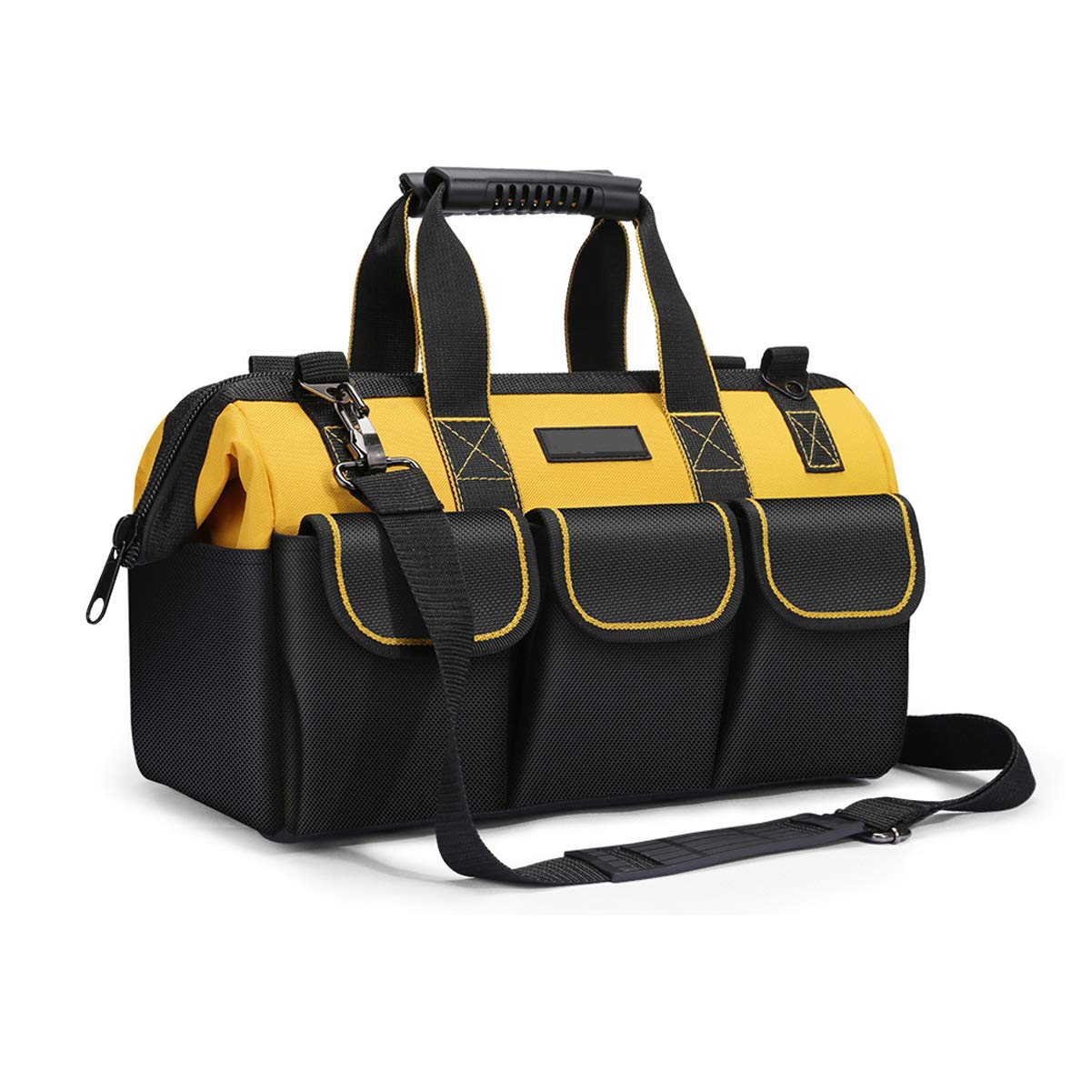 17-Inch Tool Bag Organiser, 43?17?25 cm, Muti-Purpose Wide Open Mouth Tool Storage Bag with Adjustable Shoulder Strap Tool Bag Organizer for Home DIY