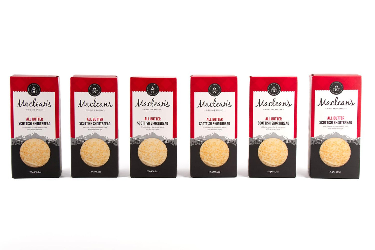 Maclean's Highland Bakery - All Butter Scottish Shortbread, 6 Packs x 175g (1.05kg) - Slowly Baked, Plain, All Butter,Traditional Shortbread