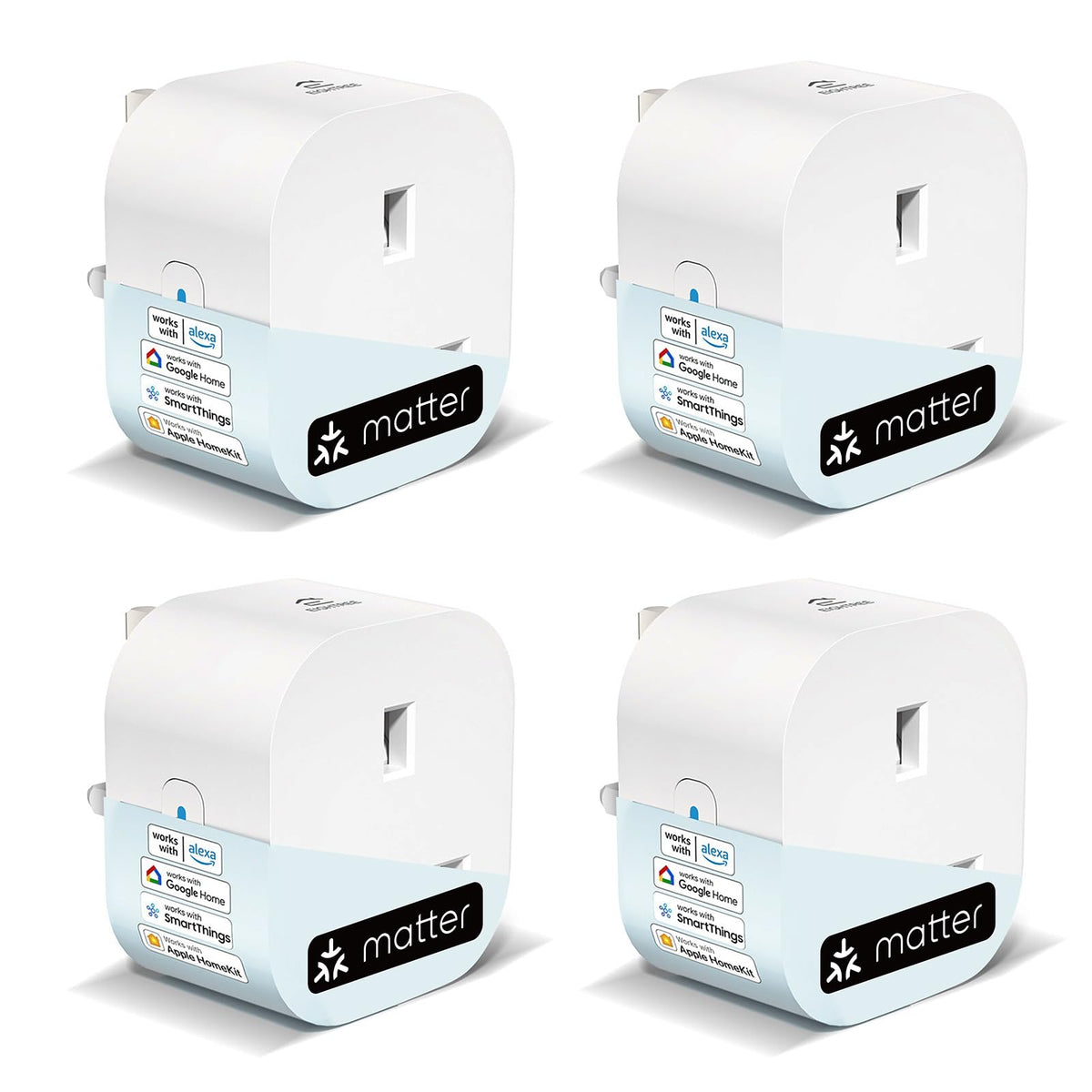 EIGHTREE Matter Smart Plug with Energy Monitoring, Mini WiFi Plug Works With Apple HomeKit, Alexa, Google Home, SmartThings, Remote Control, Timer &
