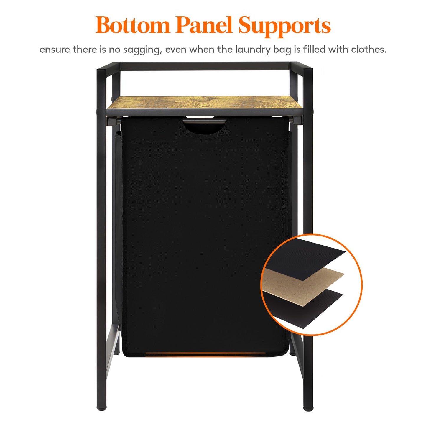 Lifewit Laundry Hamper, 69 L Laundry Basket with Shelf and Double Pull-Out Removable Bags, Laundry Sorter for Laundry Room Bedroom Bathroom Dorm,