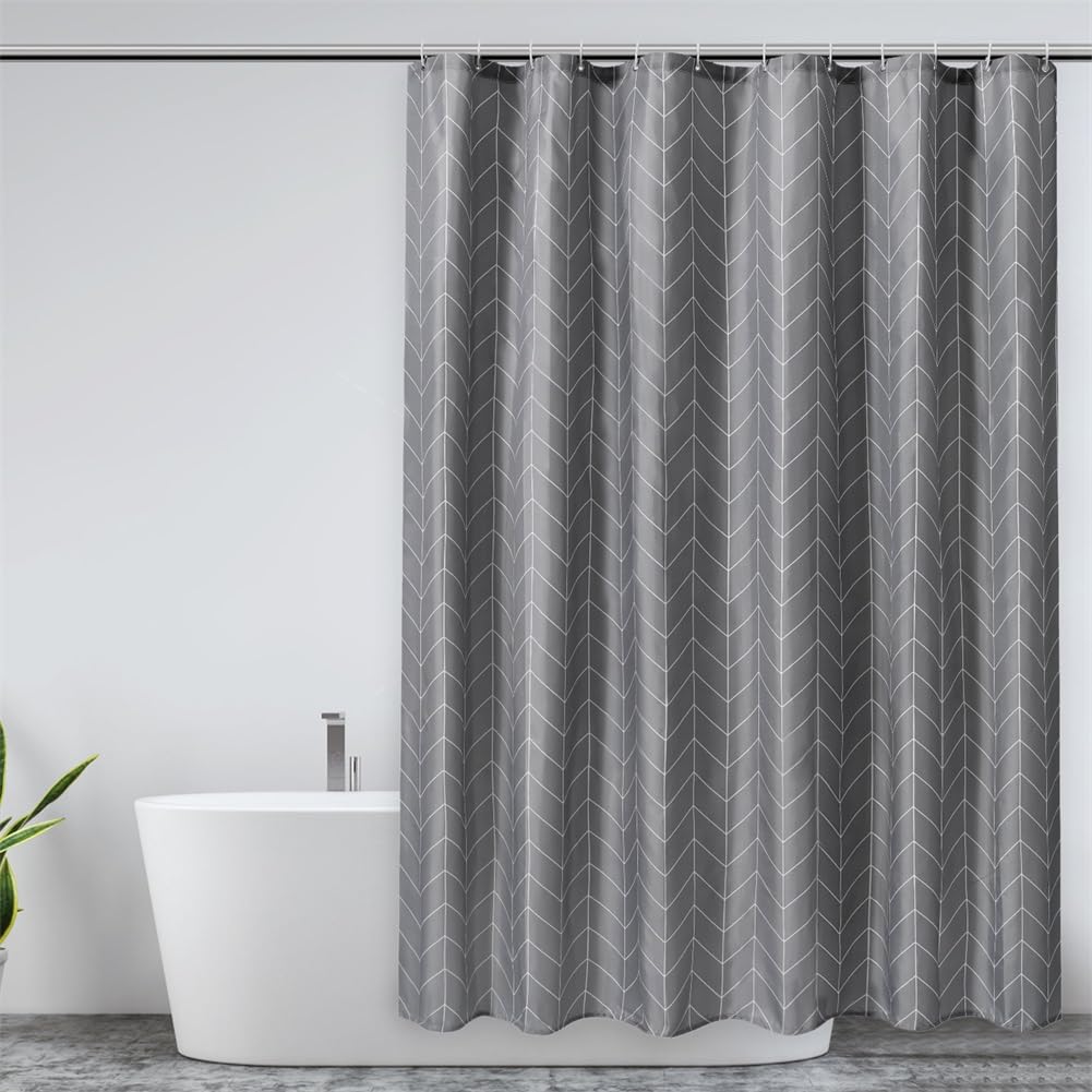 Lkw Ogechi 220x200 CM Polyester Shower Curtains Arrowhead, Grey Quick-Drying Bathroom Curtain, 200 CM Drop Waterproof Weighted Wet Room Shower