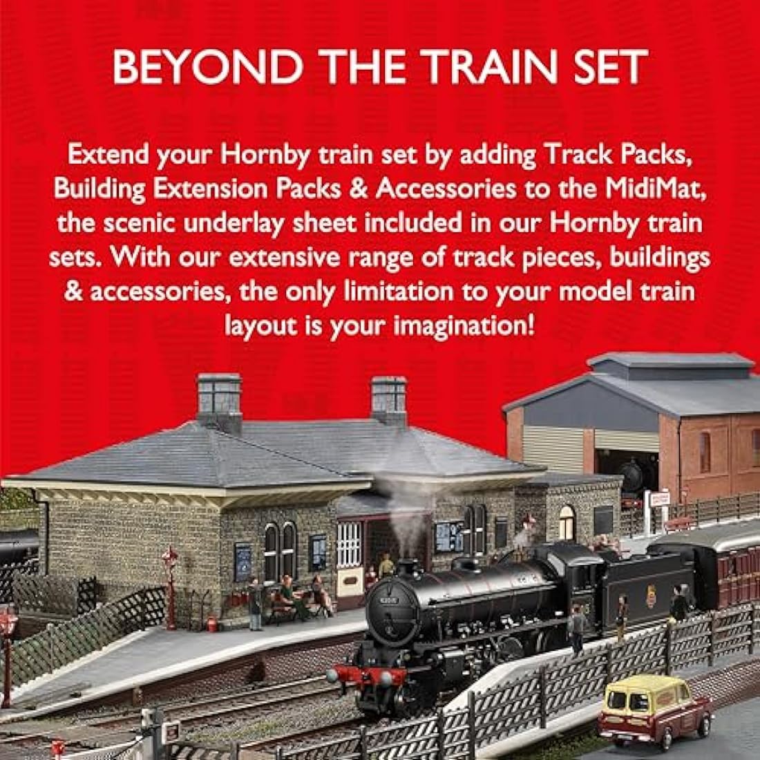 Hornby R8226 OO Gauge Track Extension Pack F - Extra Track Pieces for Model Railway Sets, Model Train Track Pieces, Includes - Straights, Curves, LH Point, RH Point & Buffer Stop - Scale 1:76