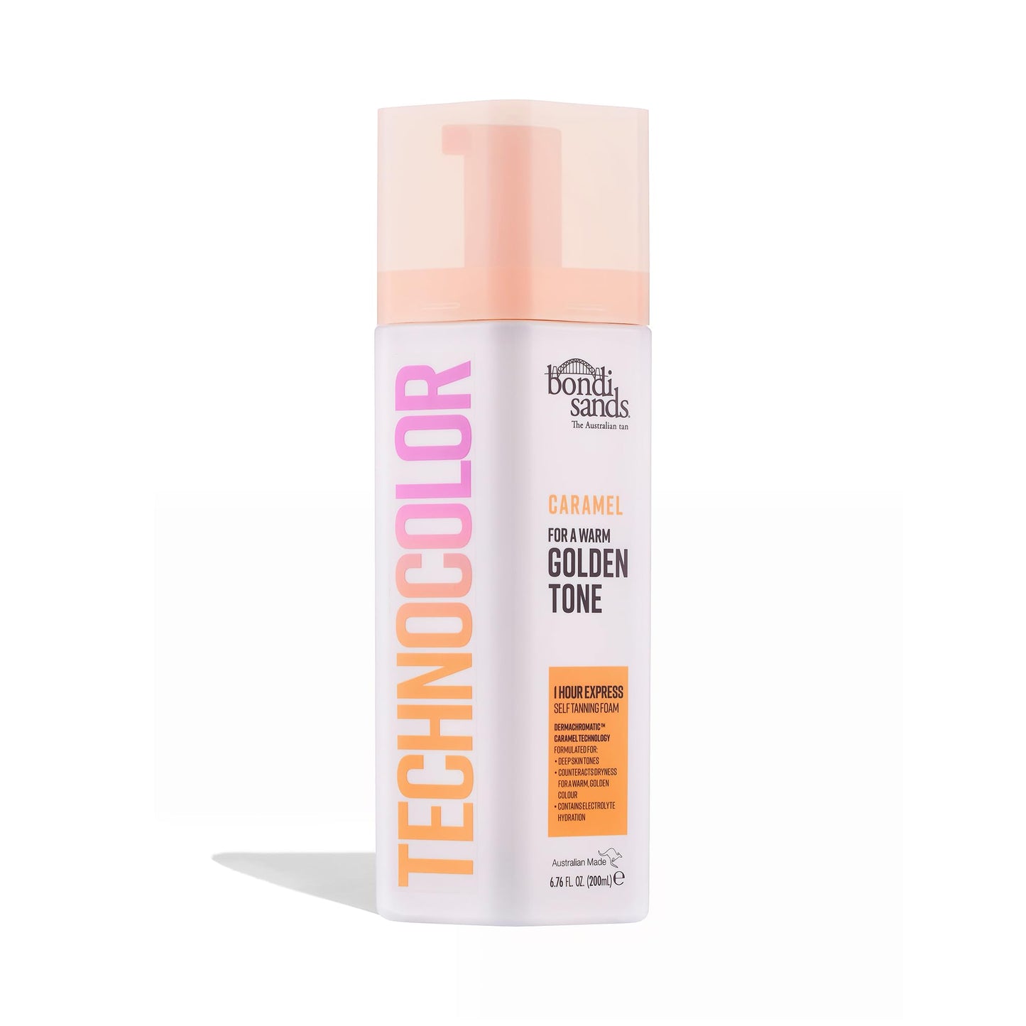 Bondi Sands Technocolor 1-Hour Express Caramel Self-Tanning Foam Easy Application, Streak Free Fake Tan - Fast-Acting Body Tan for Natural-Looking