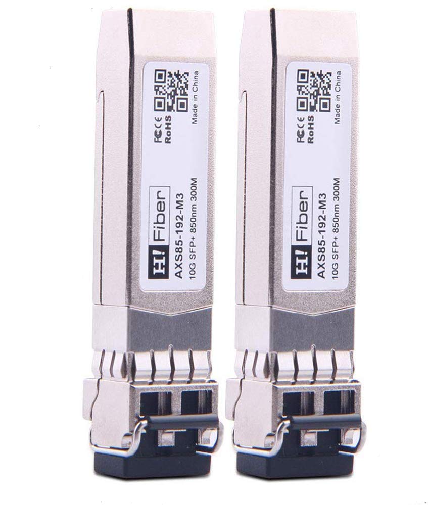 H!Fiber.com ?2Pack? 10G SFP+ SR Module, 10G/S SFP+ Multimode Transceiver(300m, 850nm), 10Gbase SFP+ SR LC Module for HP J9150A