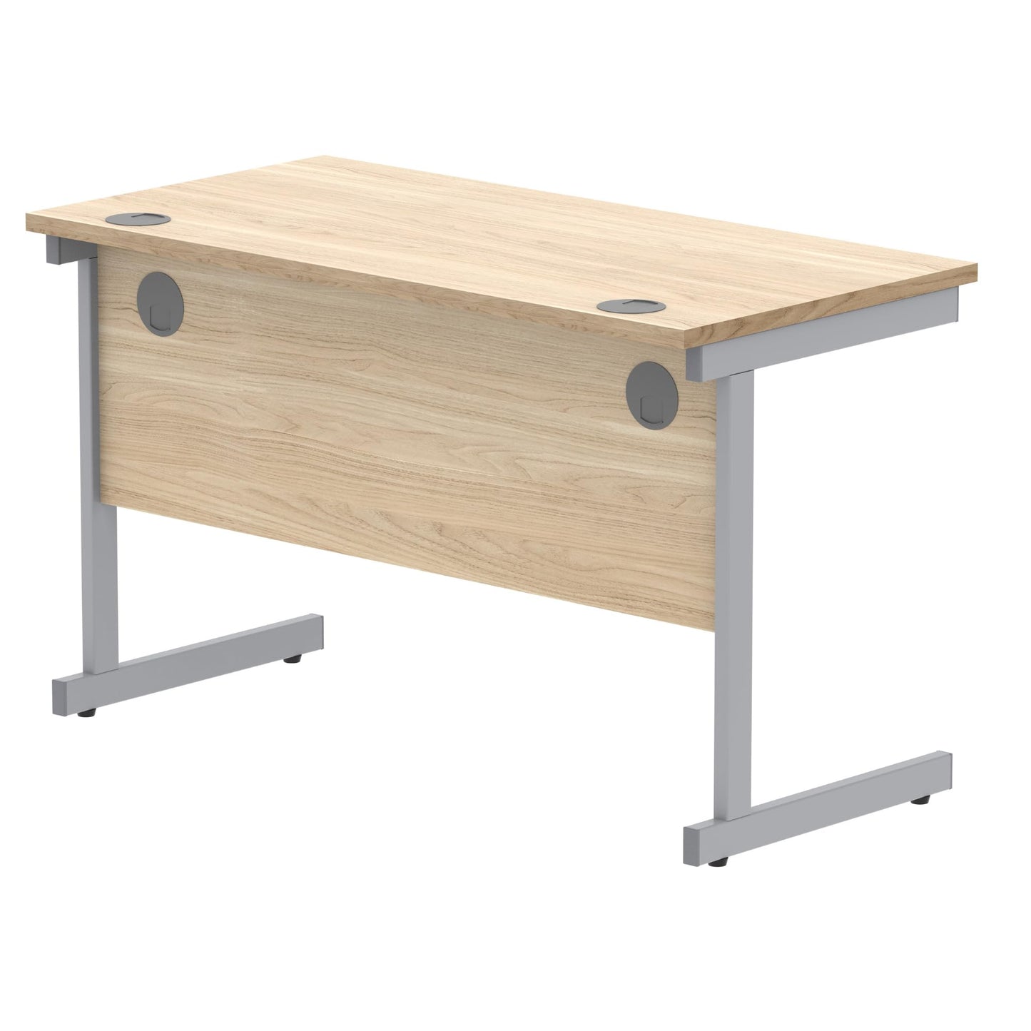 Office Hippo Essentials Rectangular Writing Computer Work Place, Home Office Desk with Cable Port Management, MFC, Canadian Oak, 140x60cm