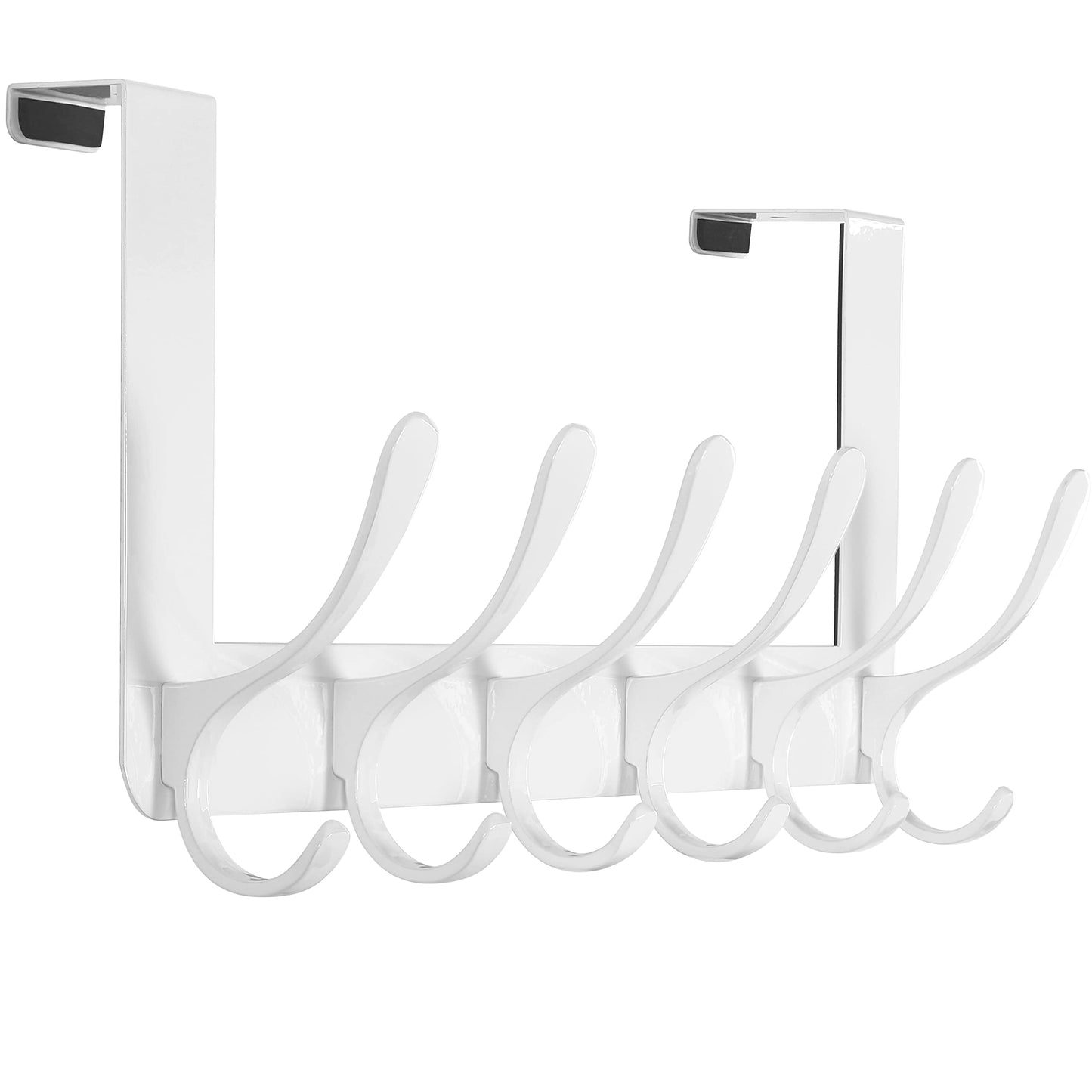 SKOLOO Over The Door Hooks - for Doors up to 4.5cm Thick, No Assembly Required, Stainless Steel Door Hanger with 6 Hooks, Over The Door Hanger for
