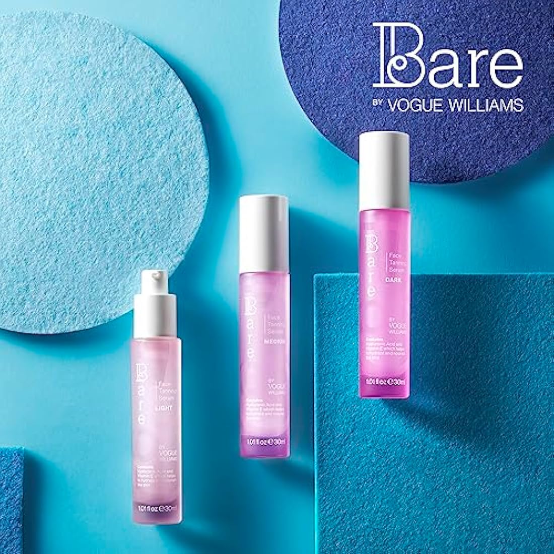 Bare by Vogue Light Face Tanning Serum - Achieve a Natural and Sun-Kissed Glow - Radiant Glow Hydrating Formula - Even and Streak-Free Application - Suitable for All Skin Types
