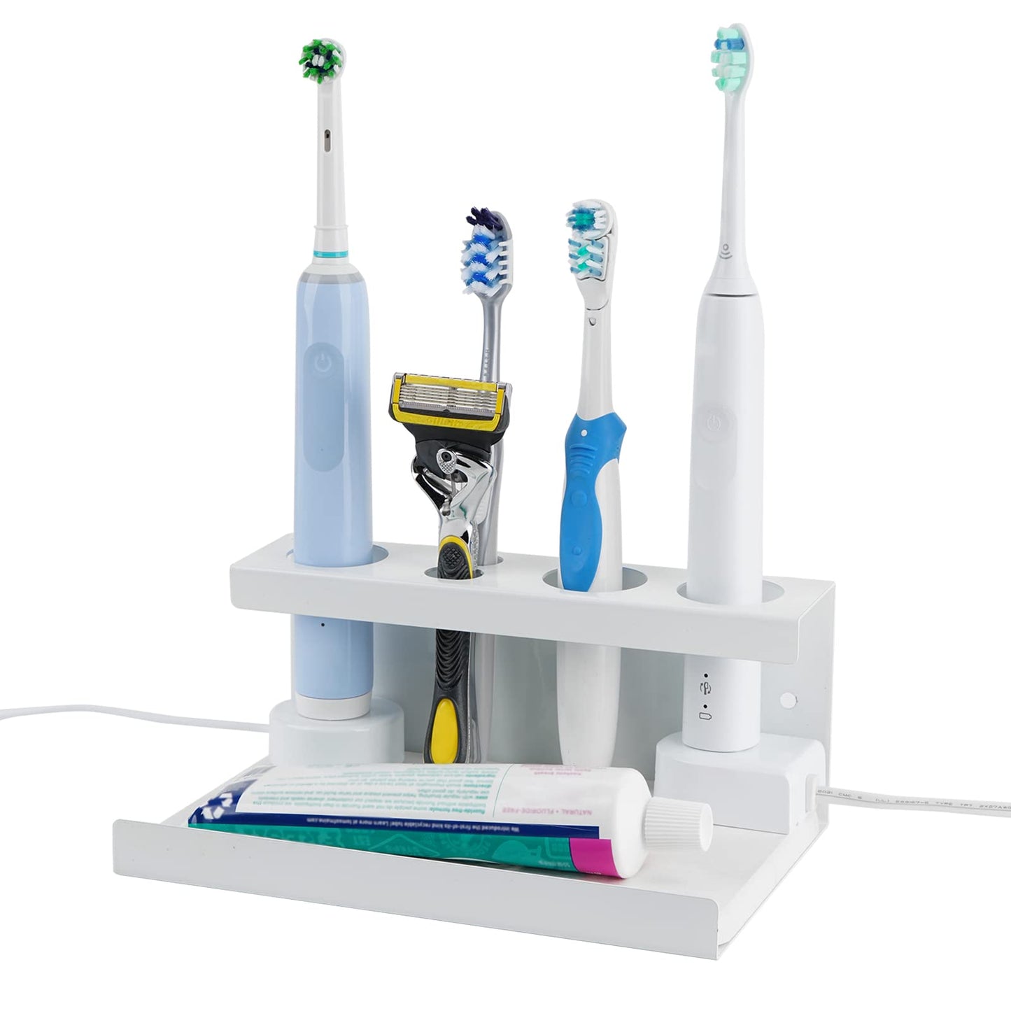 Adorila Electric Toothbrush Countertop Holder, Diatomaceous Earth Sink Organizer for Bathroom, Wall Mounted Toothbrush Stand Compatible with Philips