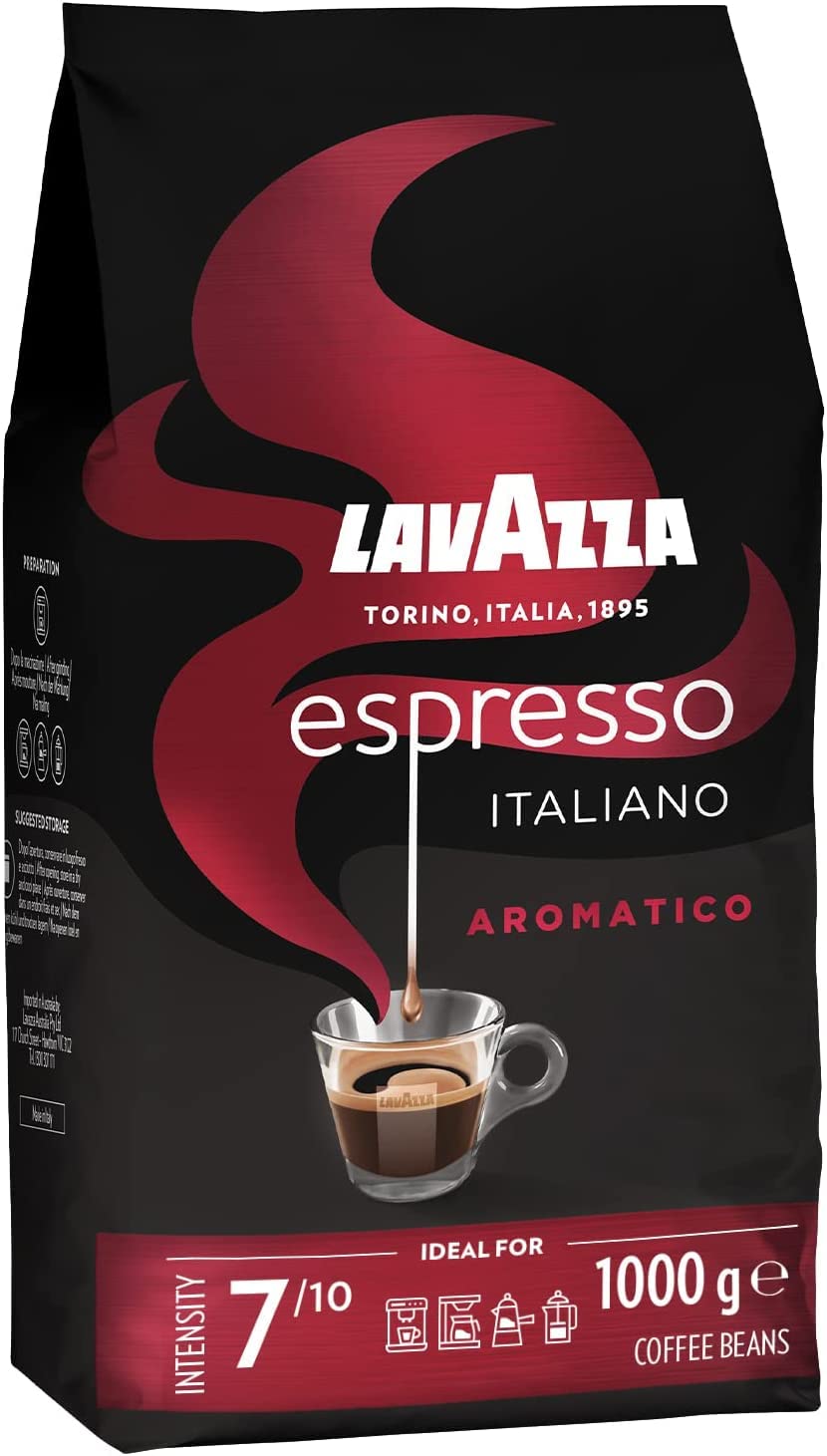 Lavazza Espresso Aromatico, Arabica and Robusta Light Roast Coffee Beans, 6 x 1 kg Pack