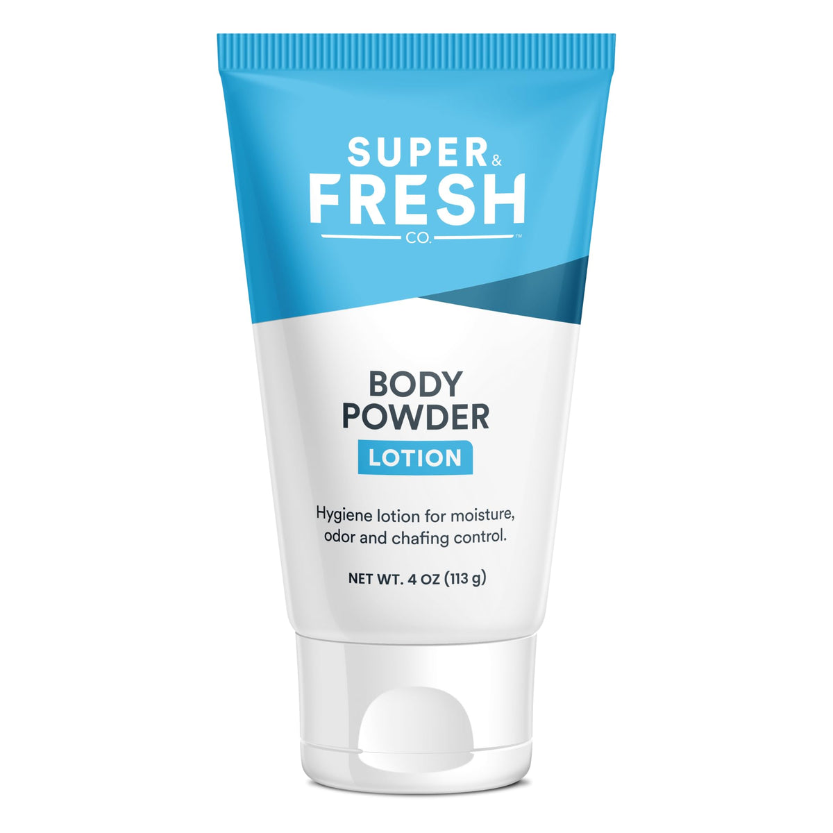 Super Fresh Body Powder Lotion by SweatBlock - Talc Free, Anti-Chafing, Deodorizing, Natural Ingredients - No Mess Body Powder Lotion for Men and
