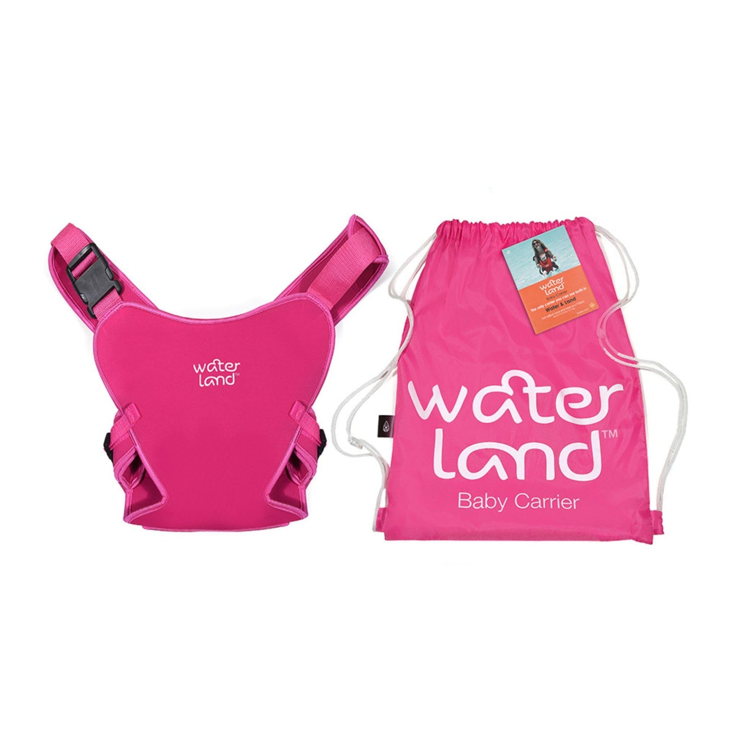 WaterLand Baby Carrier Innovative Carrier Seat for Water and Land Pink - Waterproof Chest Strap for Toddlers with Adjustable Straps, Lightweight Carry