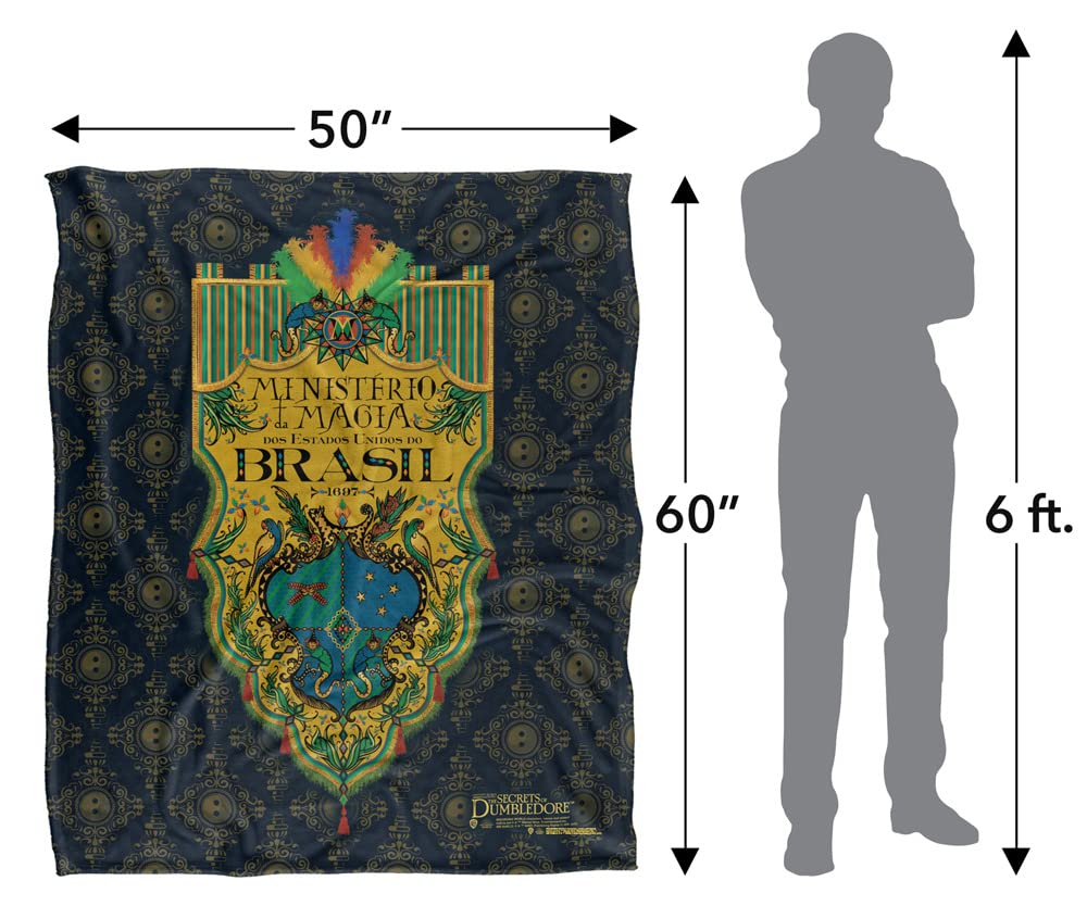 FANTASTIC BEASTS The Secrets of Dumbledore Blanket, 152 x 127 cm Brazil Ministry Flag Silky Touch Super Soft Throw Blanket
