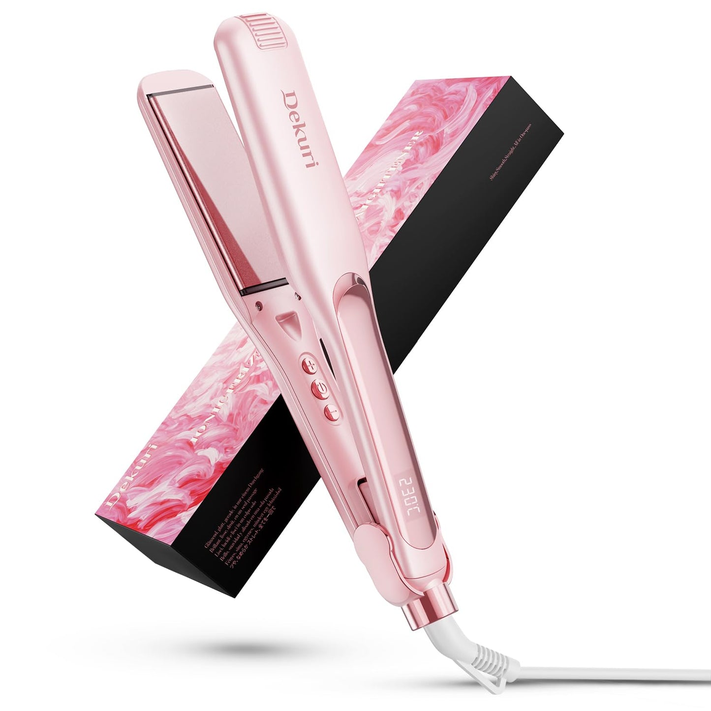 Dekuri Hair Straighteners, 42mm Wide Plate Flat Iron, Frictionless Water-Based Ceramic Straightener for Silky Smooth Hair, Professional Hair