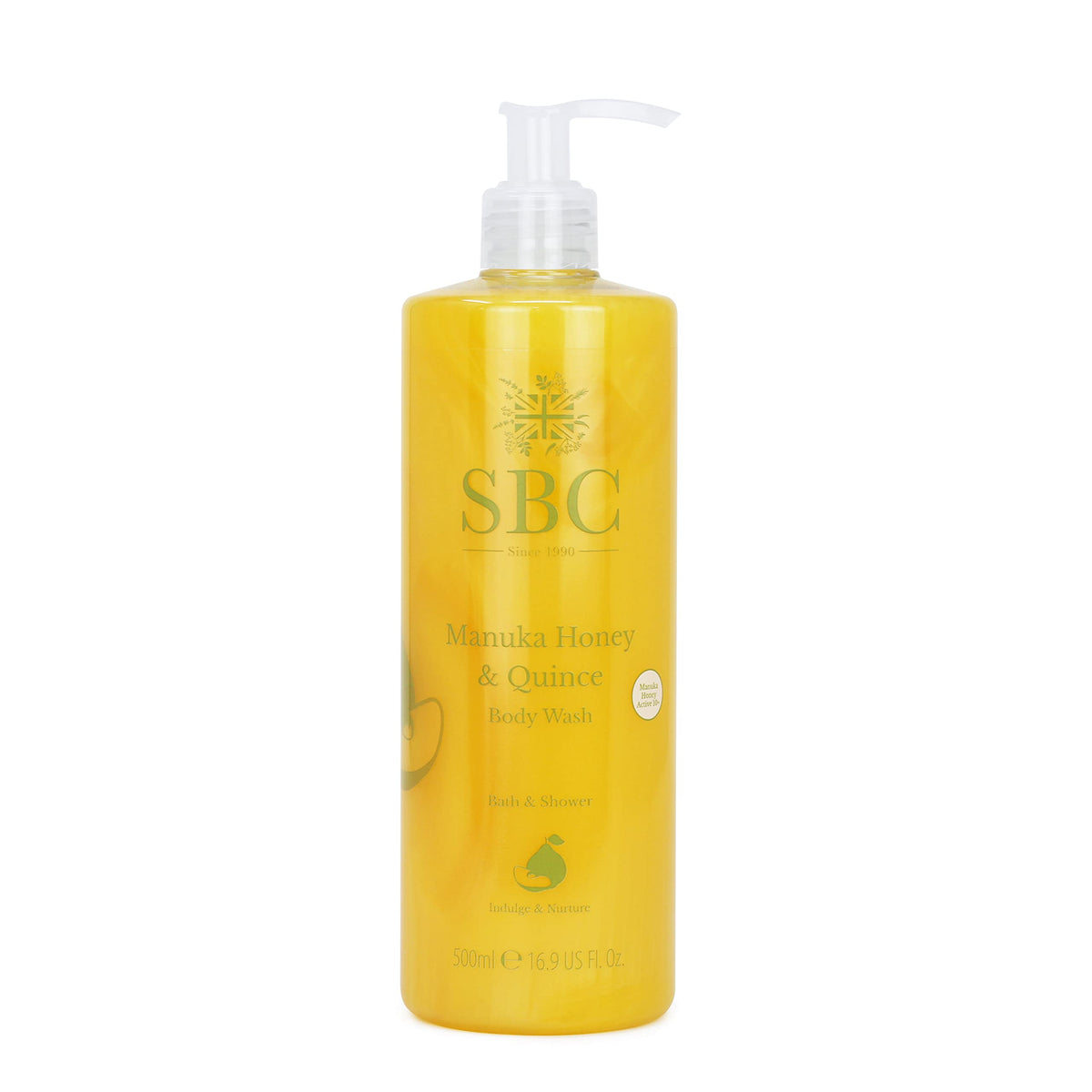 SBC Skincare Manuka Honey & Quince Body Wash - 500ml | Nourishing Shower Cream For All The Family | Body Wash For Dry And Irritated Skin | SLS And