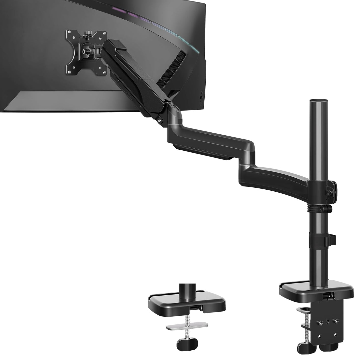 MOUNTUP 705mm Extra Long Arm Single Monitor Arm, for 13-32 inch Screen, Holds Max 9kg, Height Adjustable Monitors Arm Desk Mount with Tilt, Swivel,