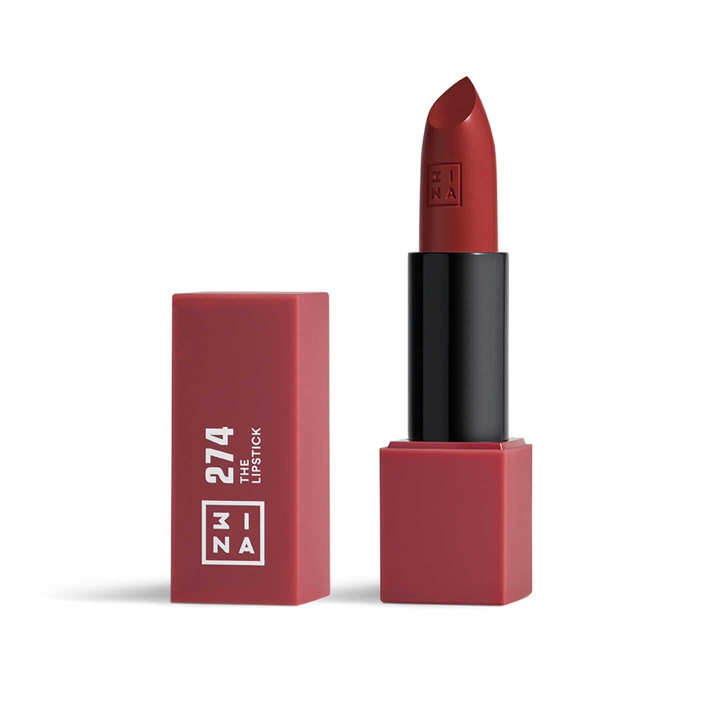 3INA MAKEUP - Vegan - The Lipstick 274 - Burgundy - Highly Pigmented Shades - Moisturizing Creamy Texture - Smooth Formula - Intense Color - Shiny
