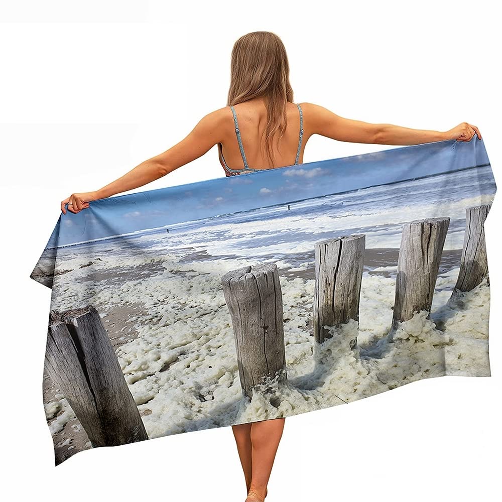 Ulticool Microfibre Towel - Beach Sea - 160 x 80 cm - Lightweight Travel Towel Quick Drying Bath Towel Beach Towel Sauna Towel Microfibre - Travel
