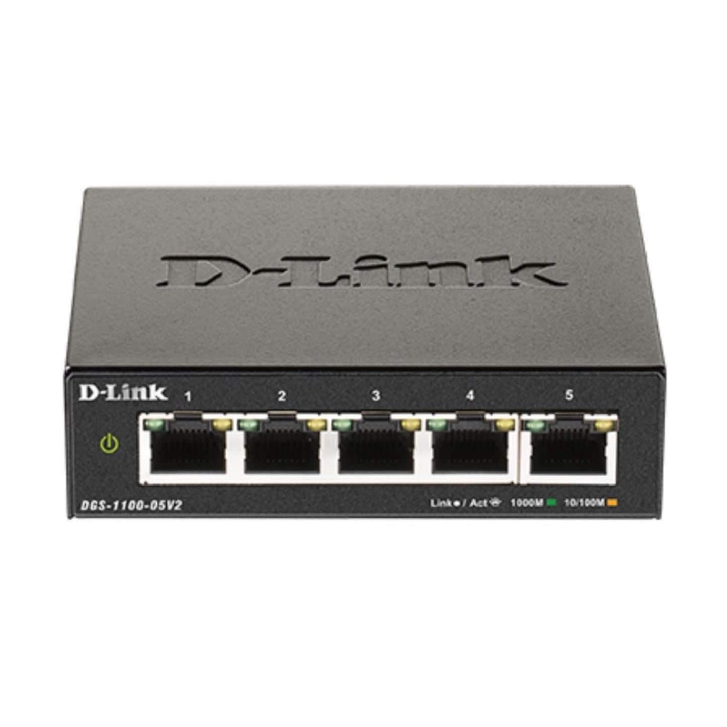 D-Link DGS-1100-05V2 5-Port Gigabit Smart Managed Switch with VLAN support, layer 2 features, QoS, 802.3az EEE, Fanless