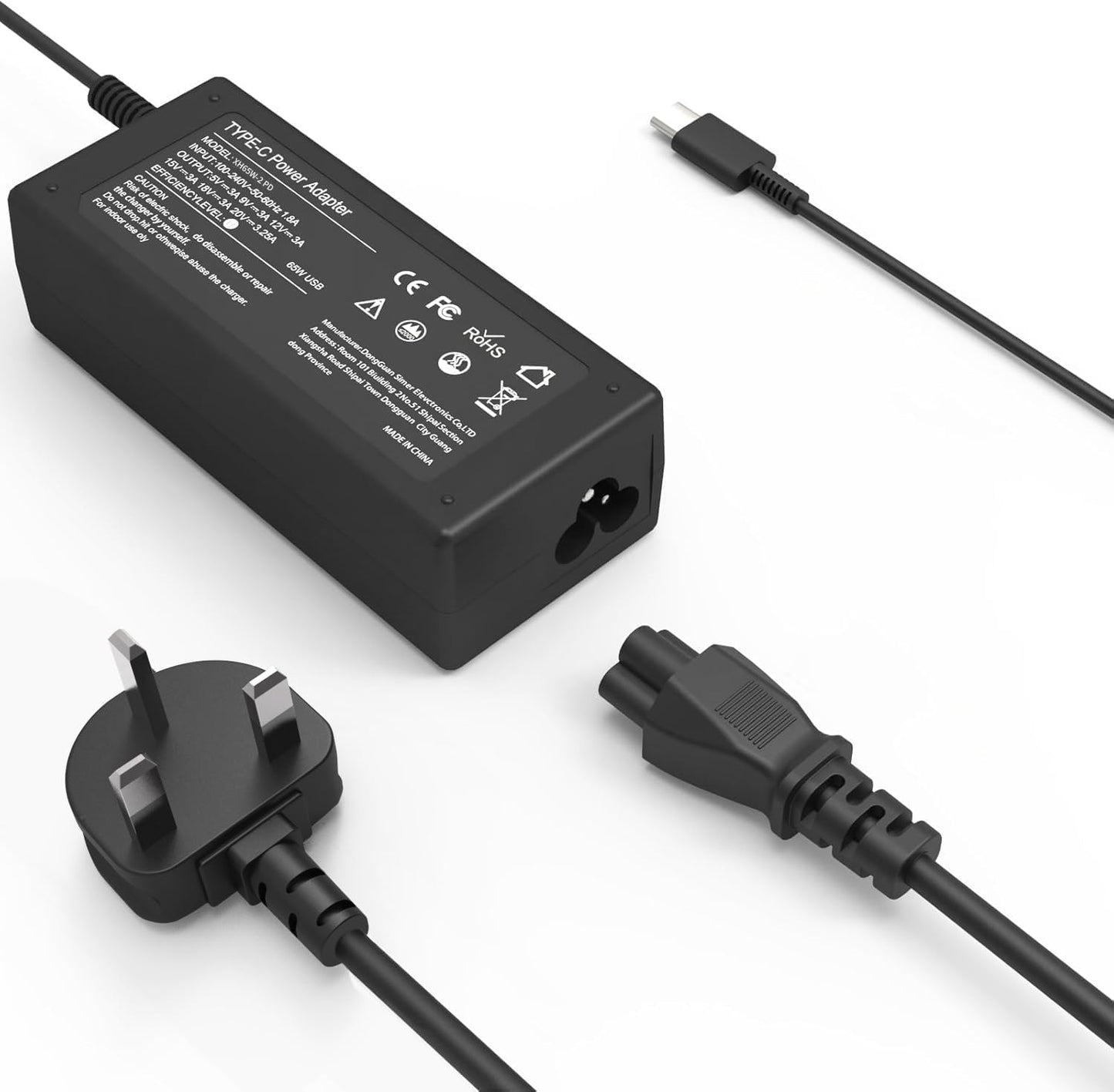 Riabwwox Universal 65W USB C Laptop Charger Compatible with Lenovo Thinkpad x1 Carbon T14 T15 T16 T480 T490 /yoga 720 910 920/Chromebook Type C,Fit
