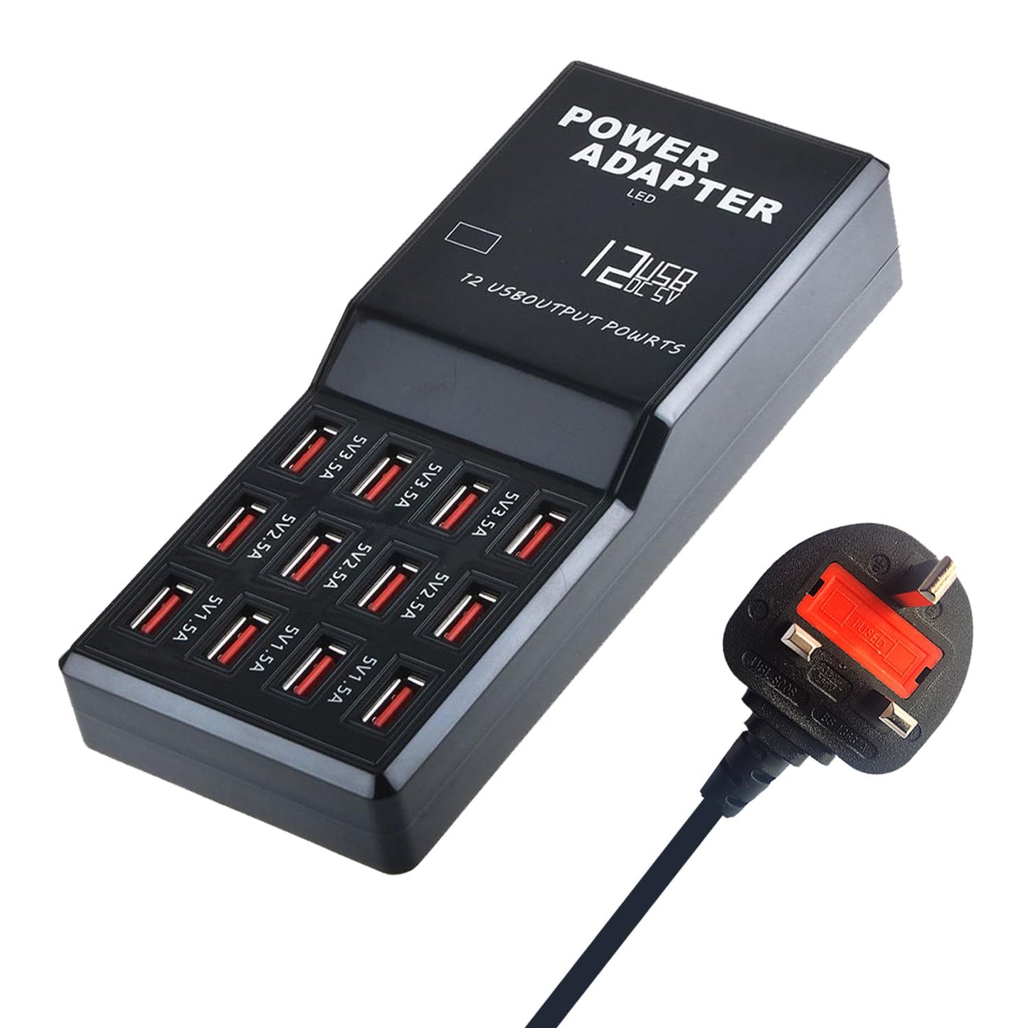 Balabaxer USB Charger,12-Port 60W Multiple USB Charging Station,Multi Ports Charger Charging for Smartphones?Tablets?and Other Devices.